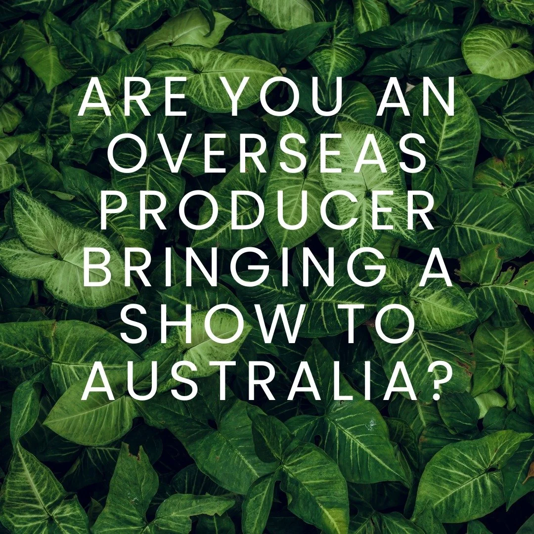 We specialise in supporting overseas productions coming to Australia for the most efficient touring model. From sourcing venues to securing local services, we are the experts in navigating permitting, local realities and procurement.
Contact us now