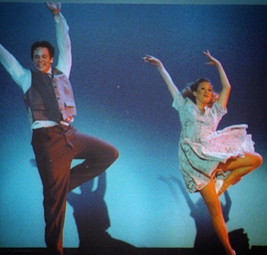 #TBT: @dannybernardy and I dancing our booties off in &ldquo;Crazy for You.&rdquo; 🌙💃🏼🕺🏼