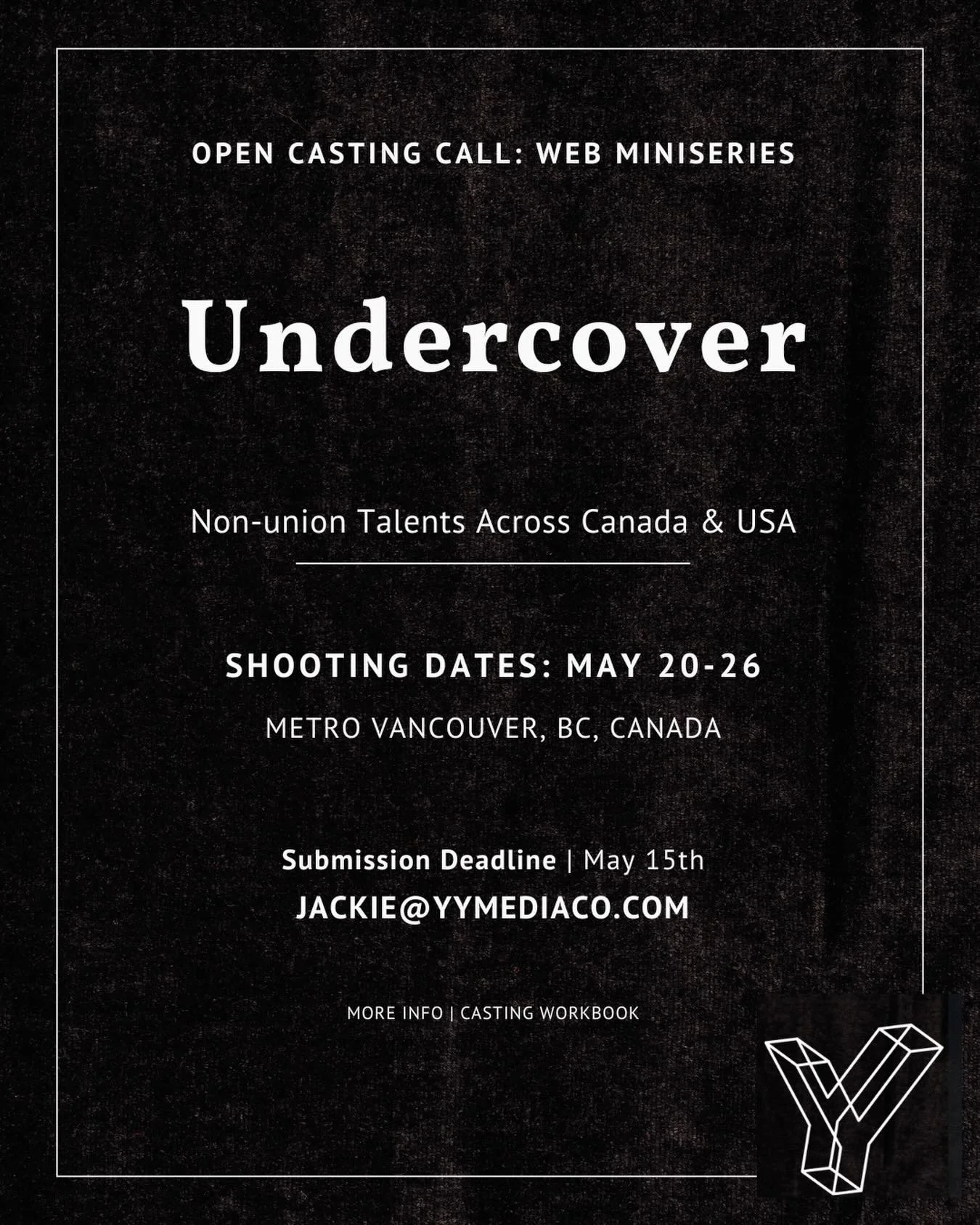 Detective by day. Undercover by night. 2 rivals &amp; 1 dangerous game of trust 🚨🔍🕵️&zwj;♀️🫆

OPEN CASTING CALL
Non-union talents across Canada and USA
Filming Location: Metro Vancouver
Filming Dates: May 20-26
More info via link in bio 🔗