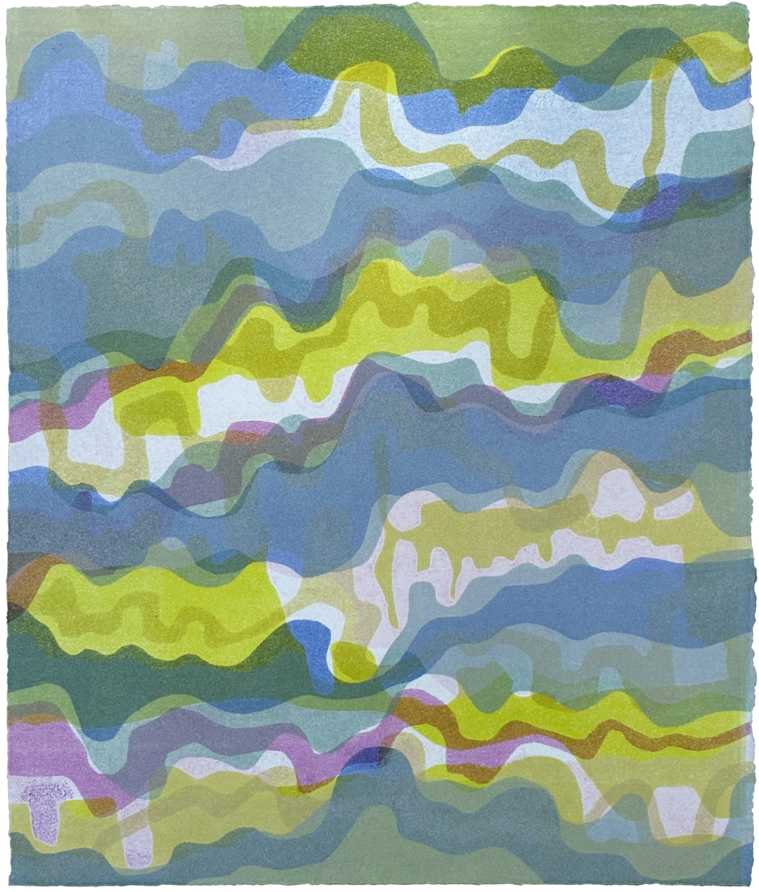 In Time 10. Monotype on paper, 9"x 7.5", 2026.