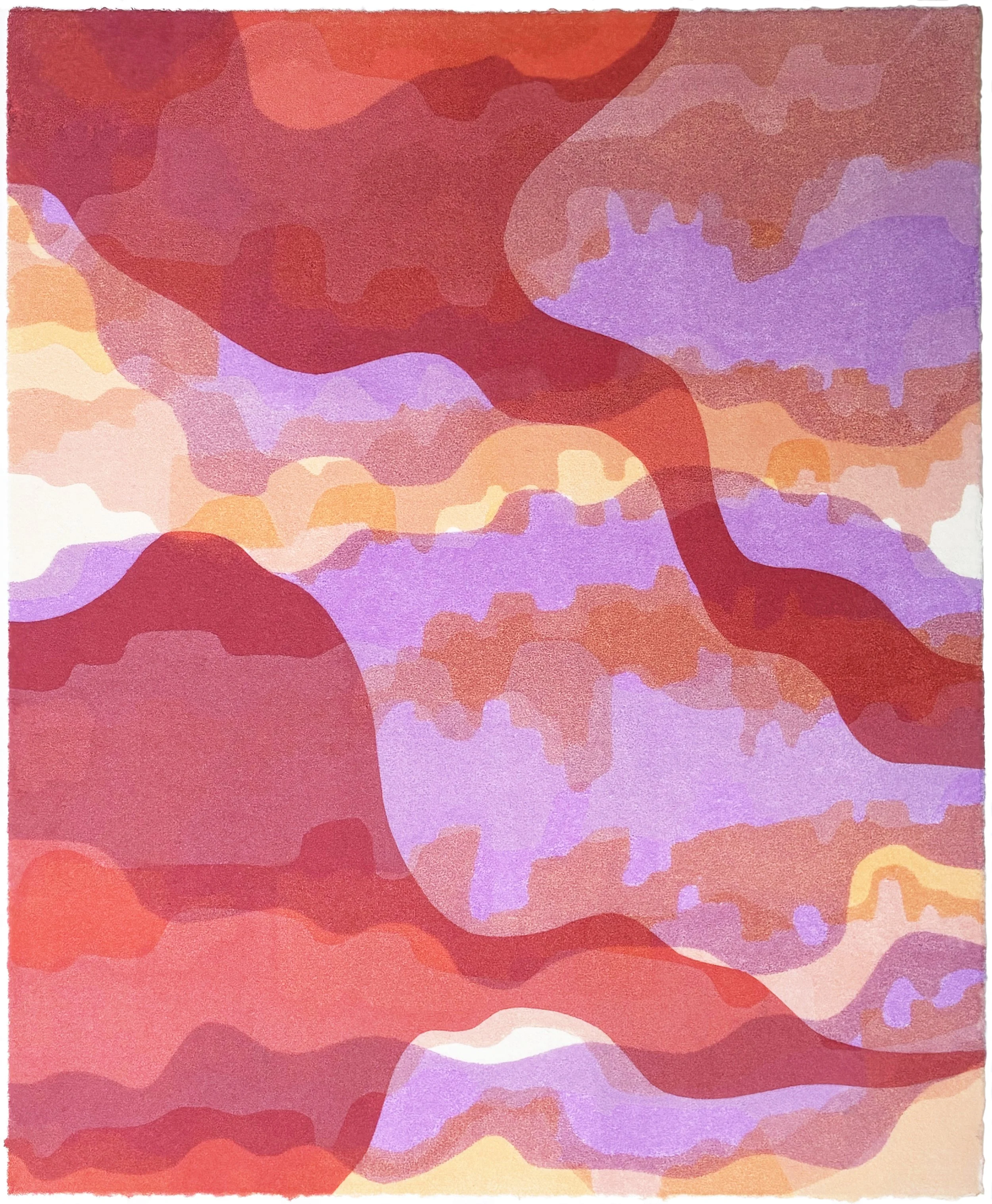 In Time 12. Monotype on paper, 9"x 7.5", 2026.