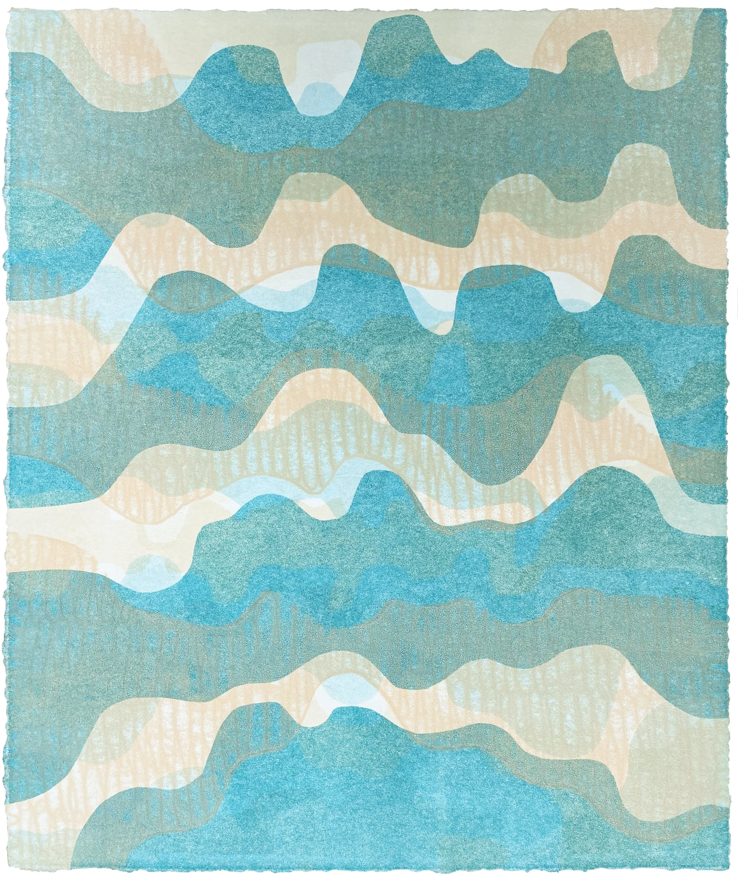 In Time 13. Monotype on paper, 9"x 7.5", 2026.