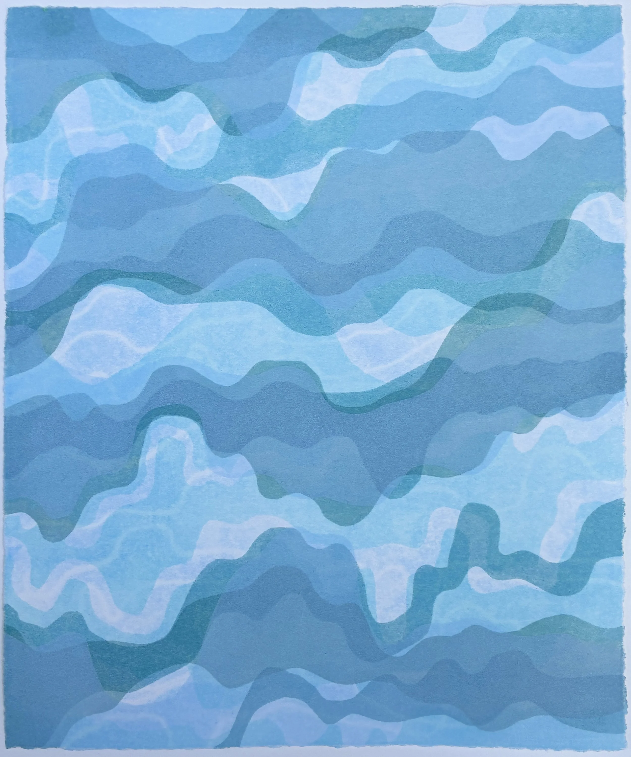 In Time 7. Monotype on paper, 9"x 7.5", 2026.