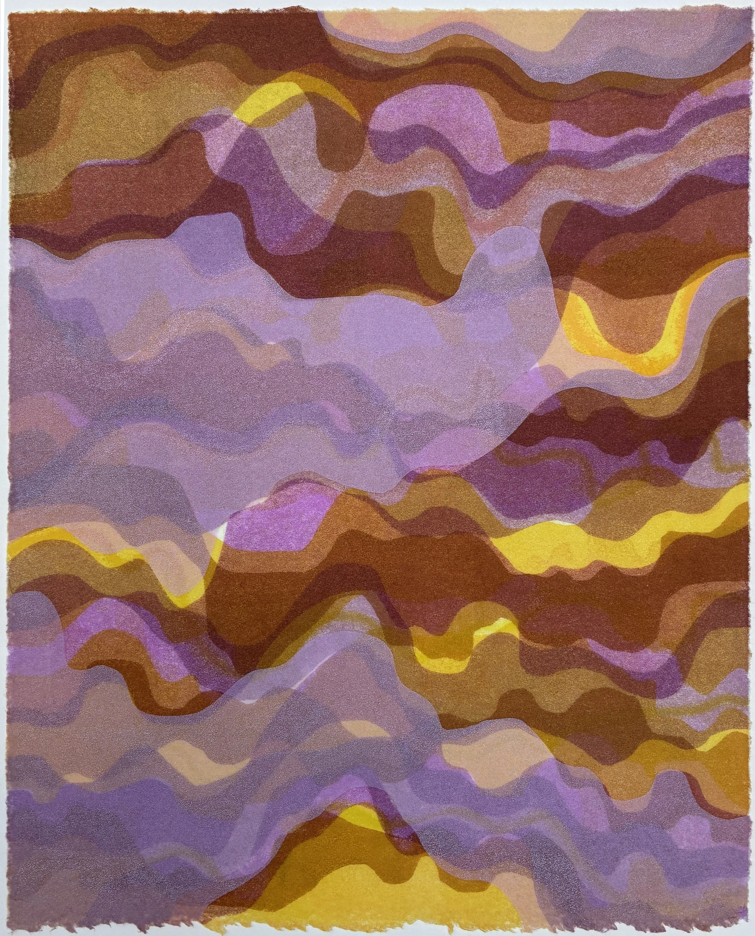 In Time 5. Monotype on paper, 9"x 7.5", 2026.