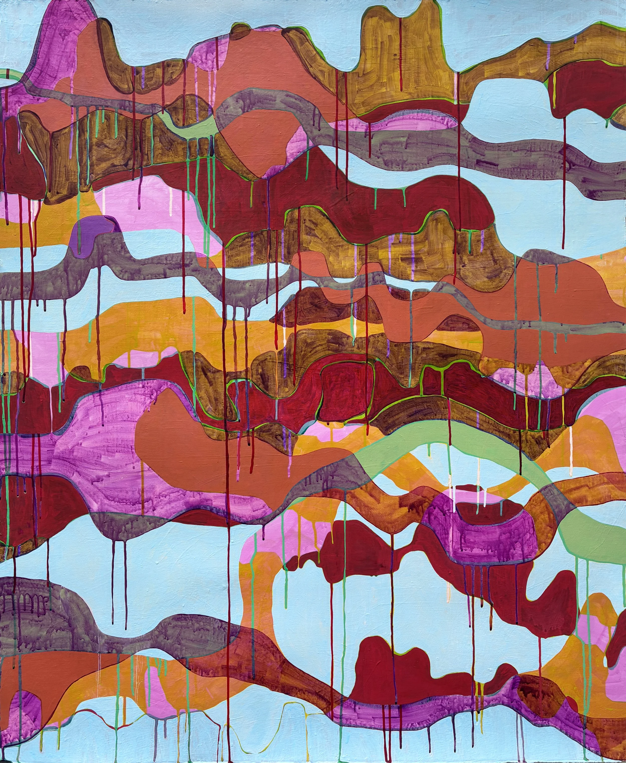 Open to Breathe. Acrylic on paper. 48"x 40". 2025.