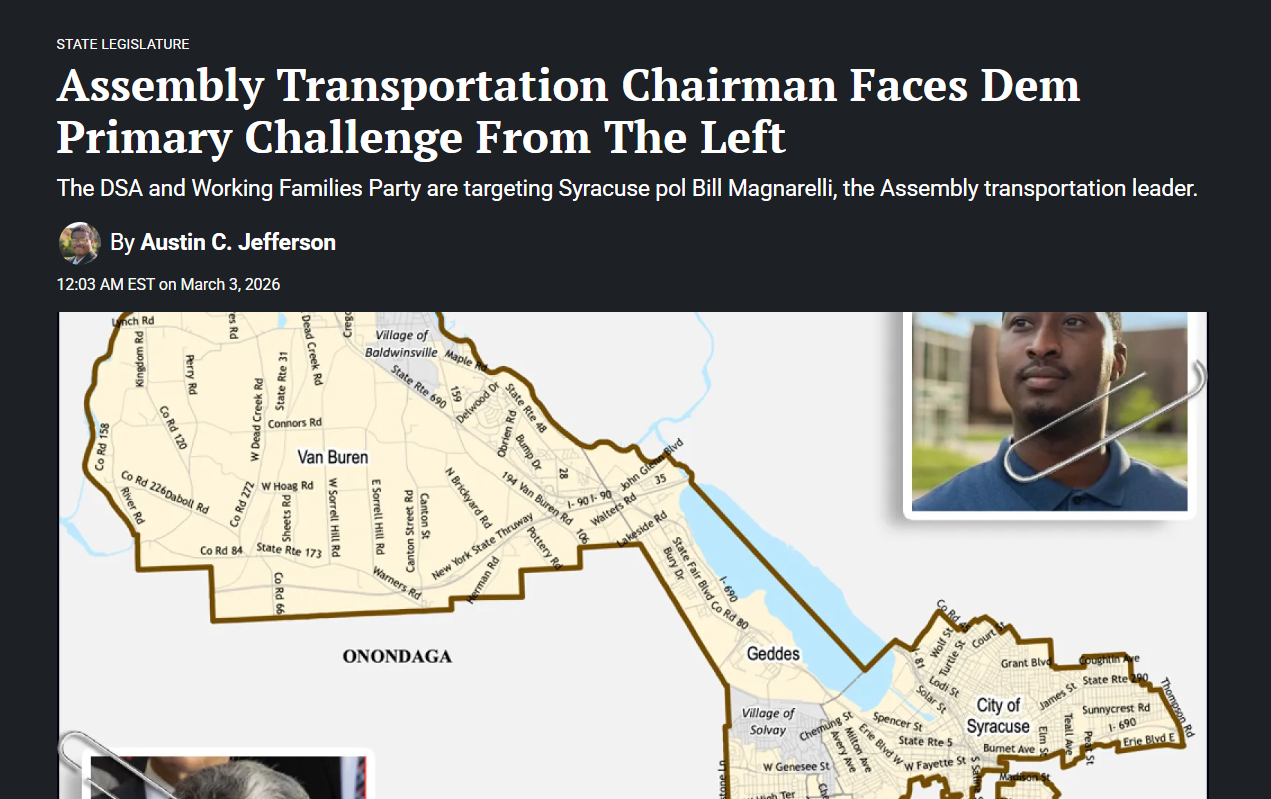 A news article with a map of Syracuse, New York, showing the boundaries of Onondaga and Geddes, with a photo of a man with a neck injury holding a metal hook in his mouth.