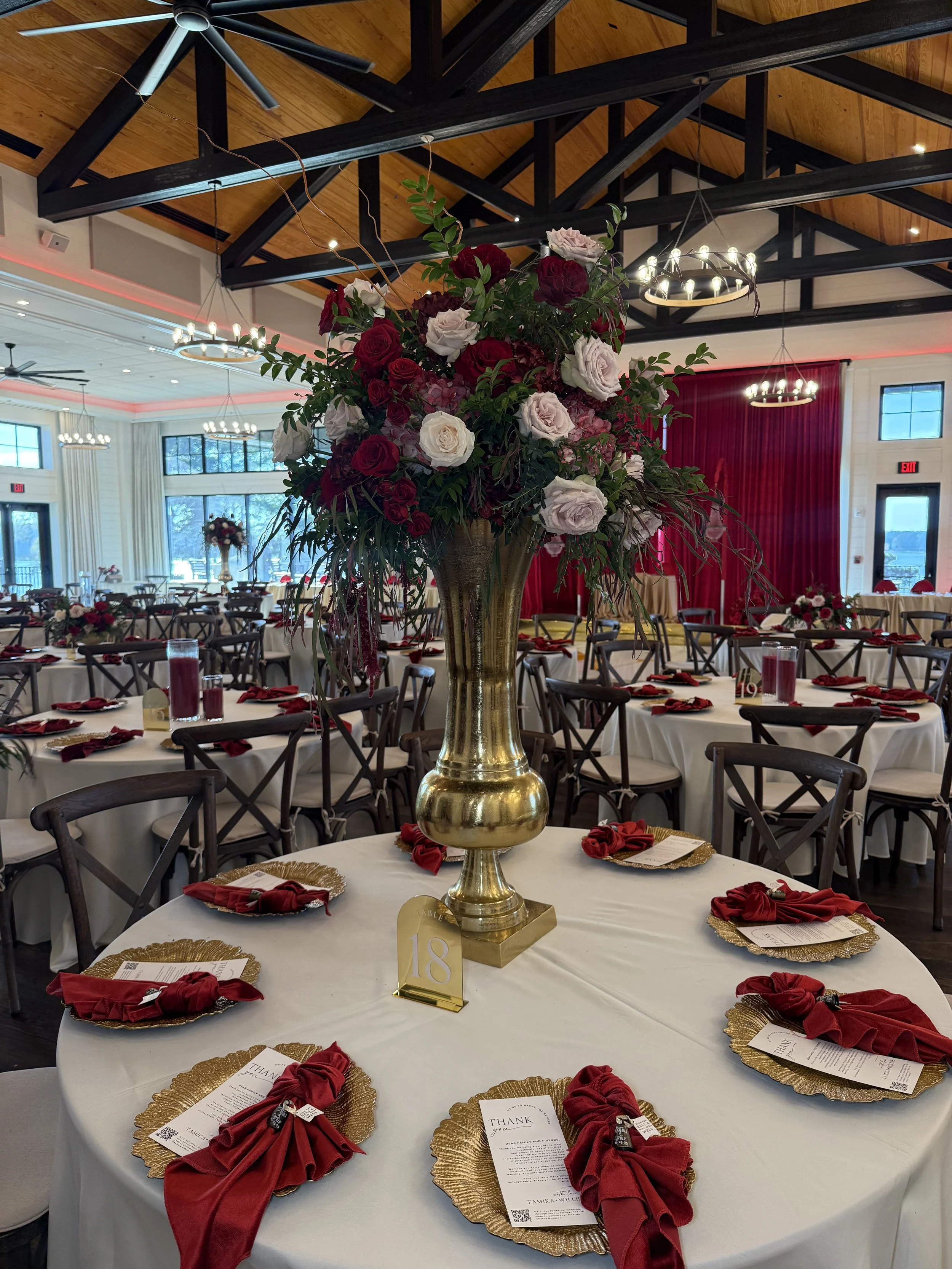 Red and gold luxury wedding in Lagrange, ga