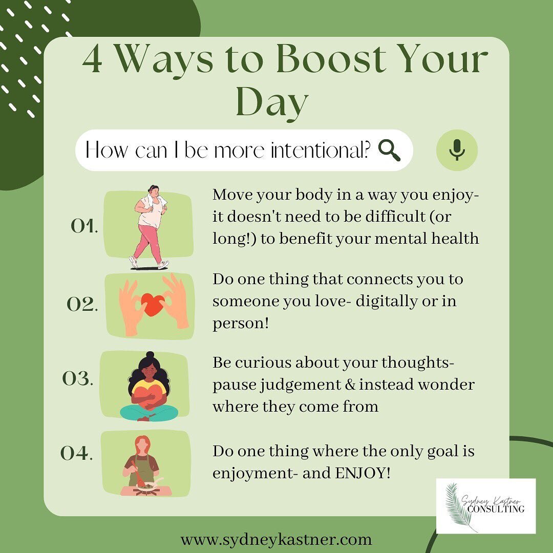 Hot tip: supporting your well-being doesn't have to be a massive overhaul or plan, it can come in the in between moments, intentionally. Here are four ways we can get after it today! Drop a way you are intentional about YOUR well-being in the comment