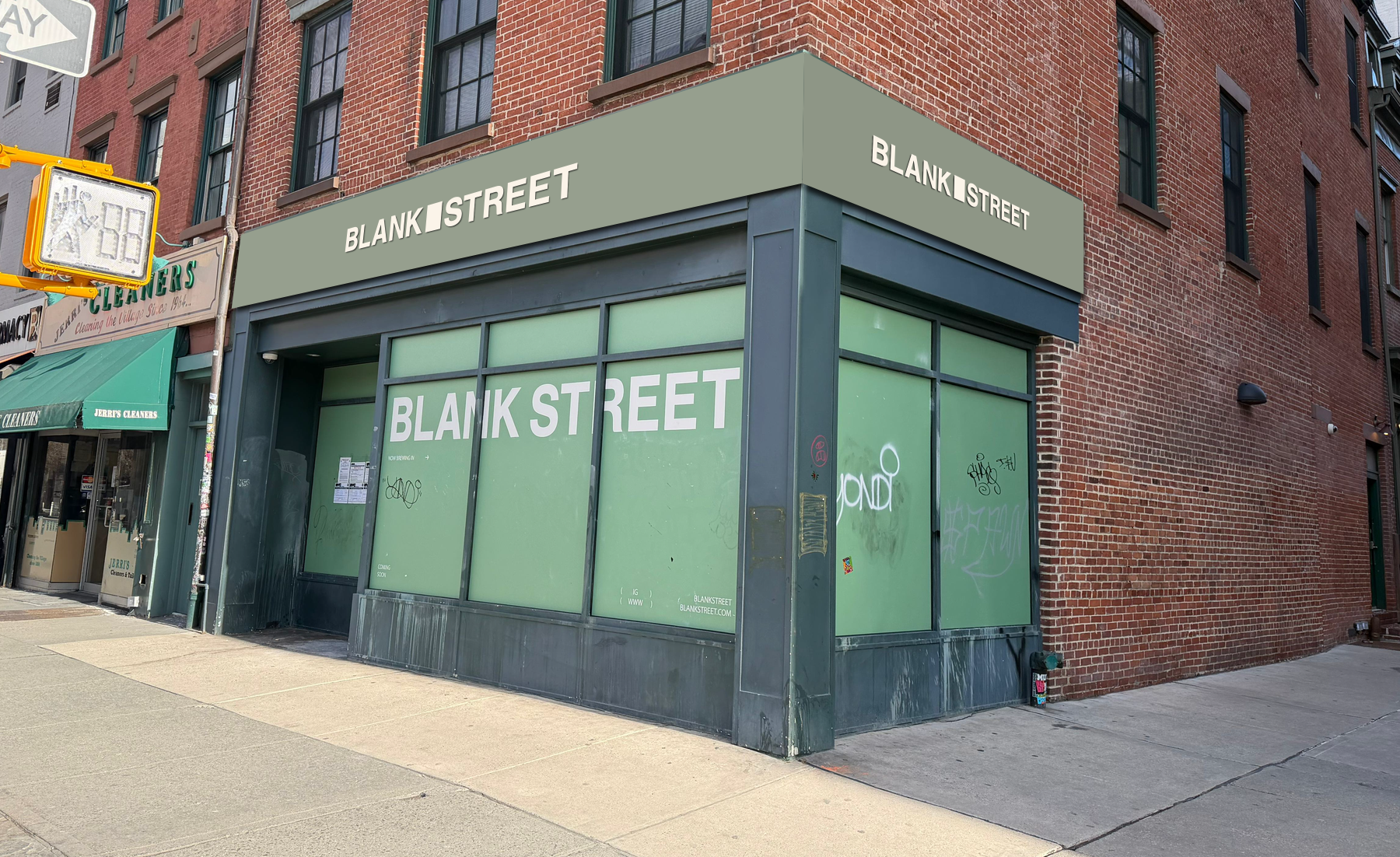 Signage layout for Blank Street Coffee
