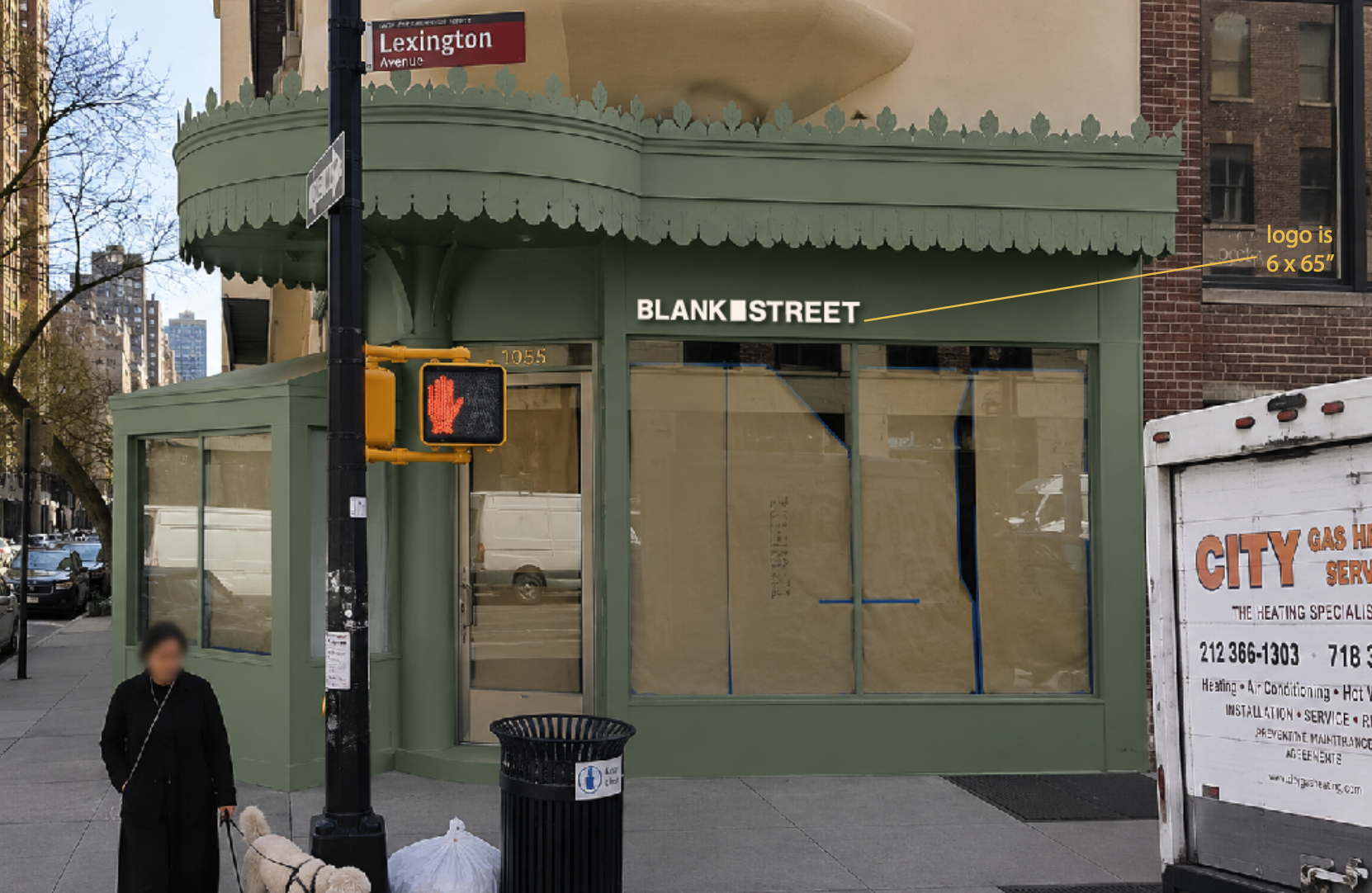 Signage layout for Blank Street Coffee