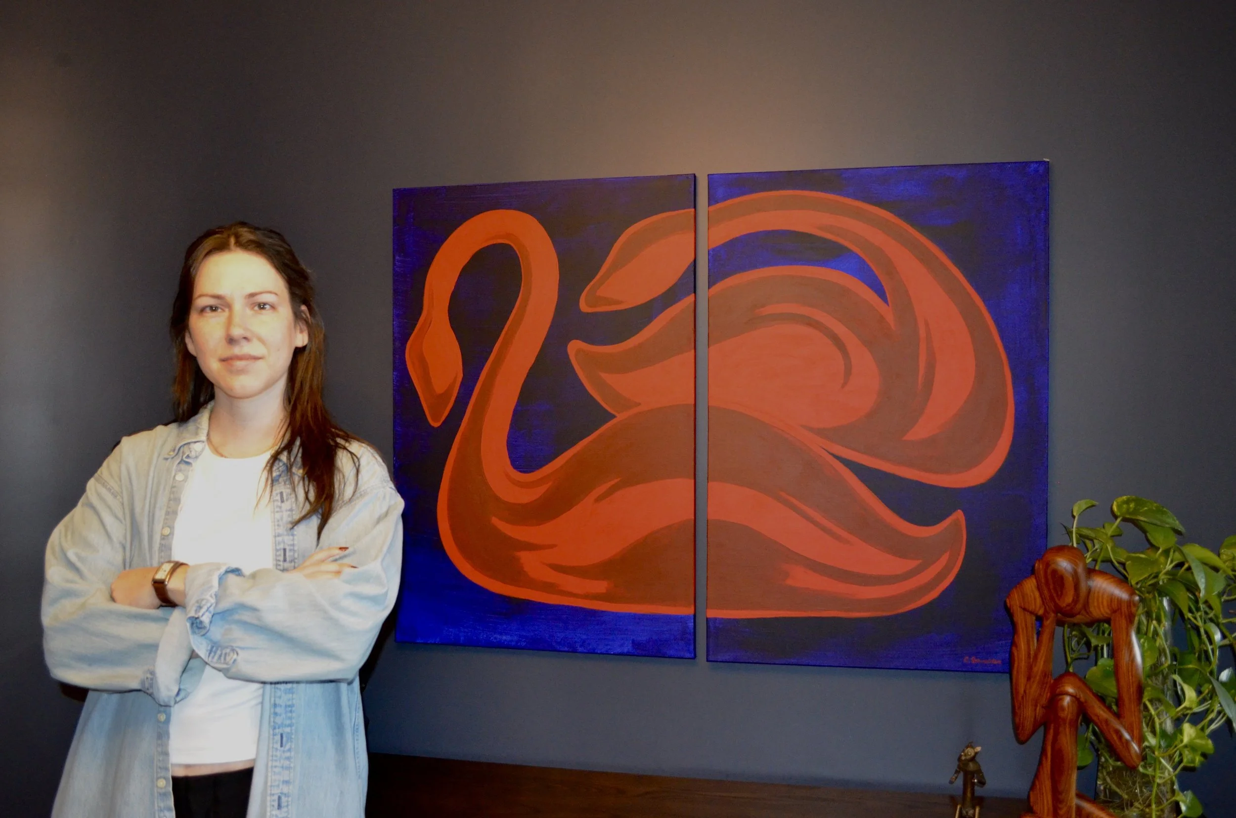 Me with a recent commission that I installed in a home