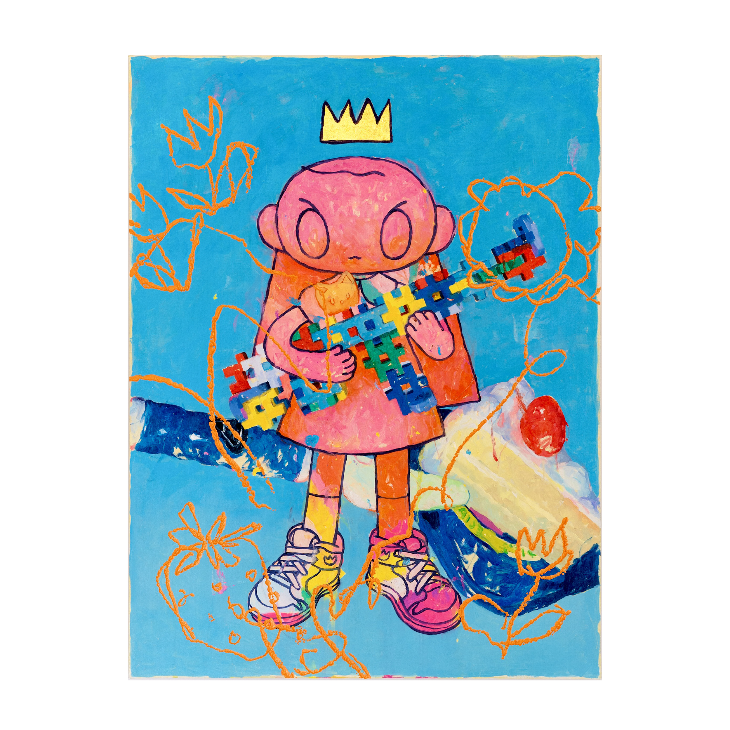 PNG_Children of the Future (Blue gradation_Cake)_80.3 x 60.6 x 2.5.png