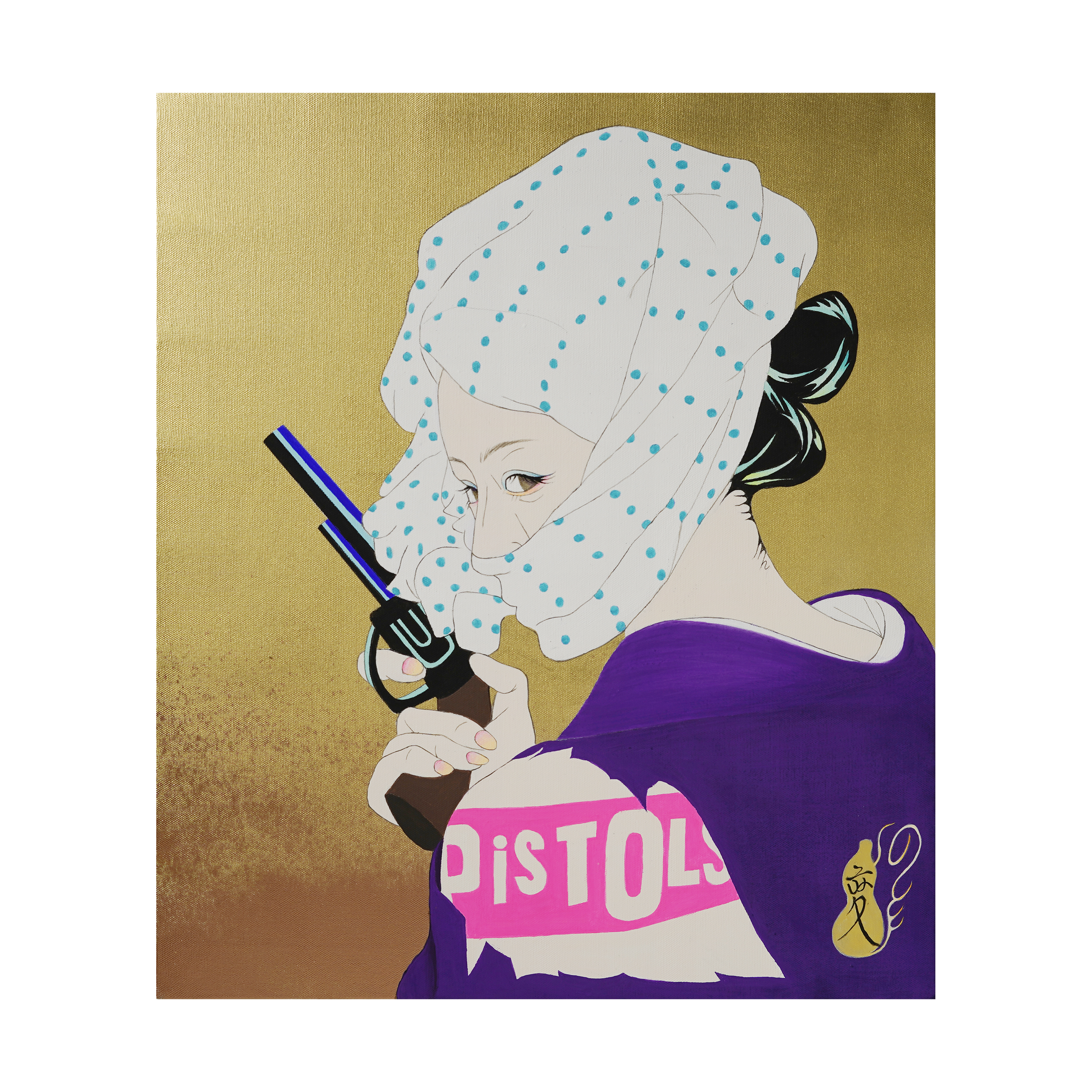 Silk and Gunpowder / ピストルと女  [ 53 x 45.5 cm ]