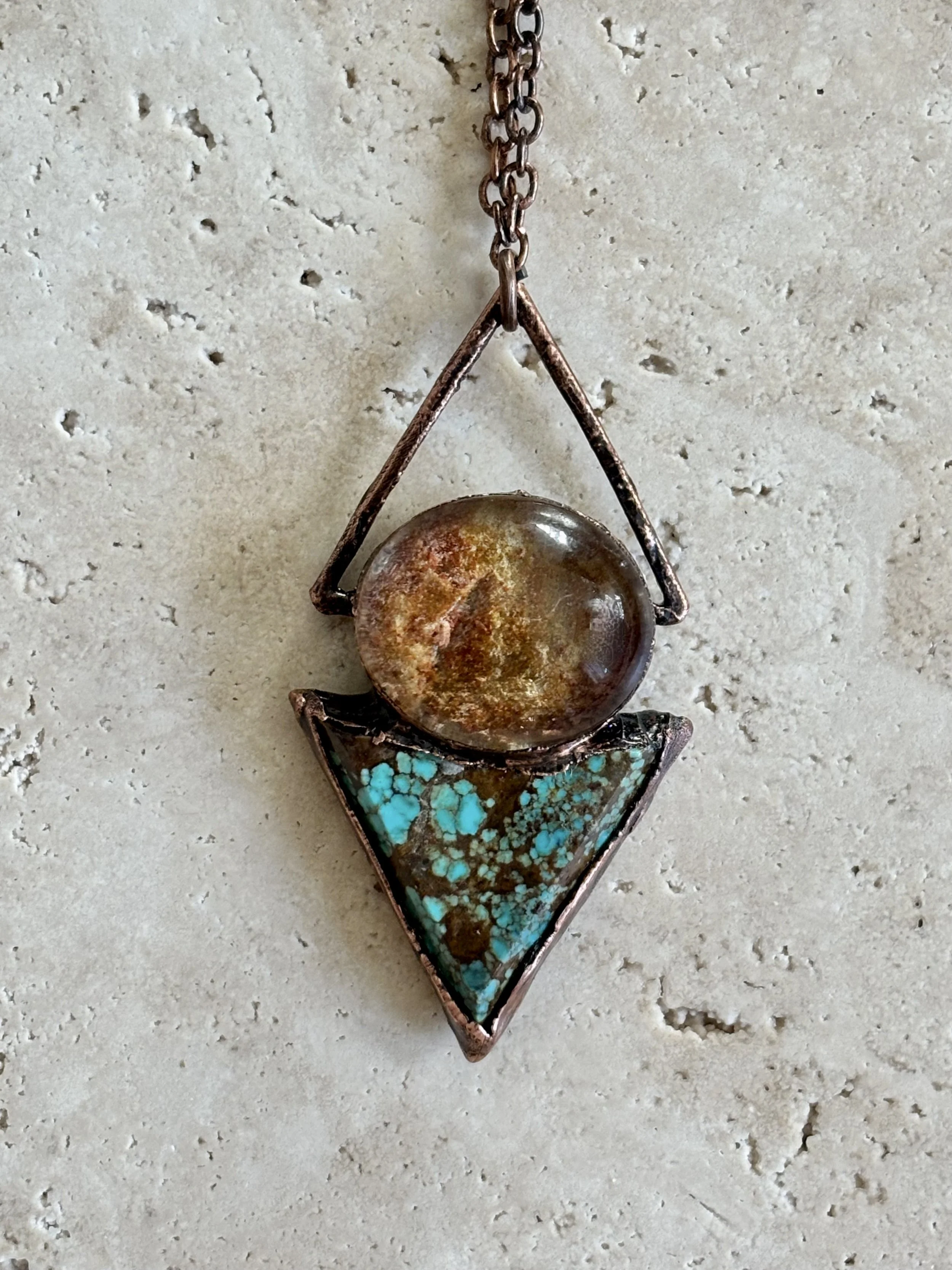 Lodalite, Turquoise, and Copper Necklace