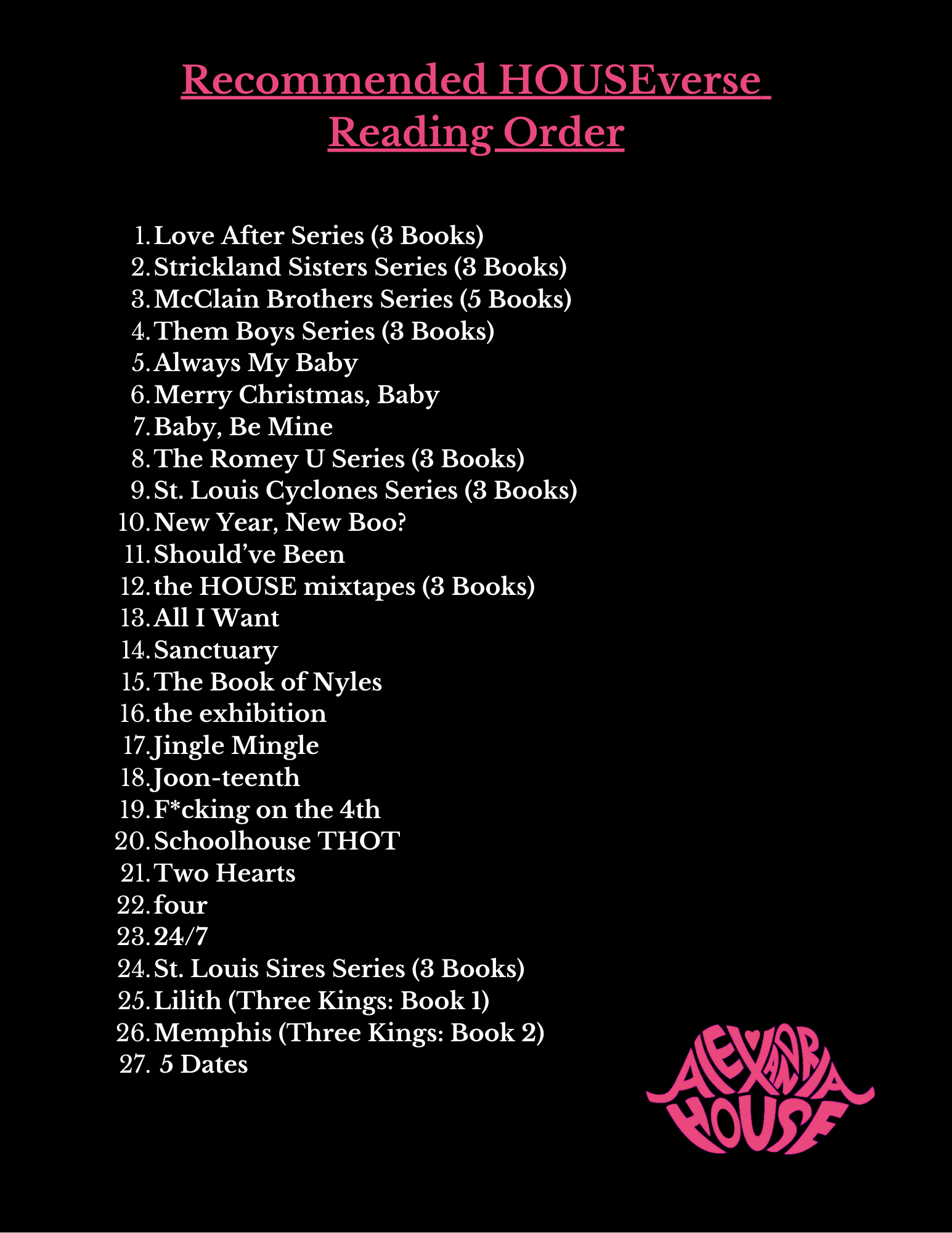 Reading Order Text Reading Order — ALEXANDRIA HOUSE