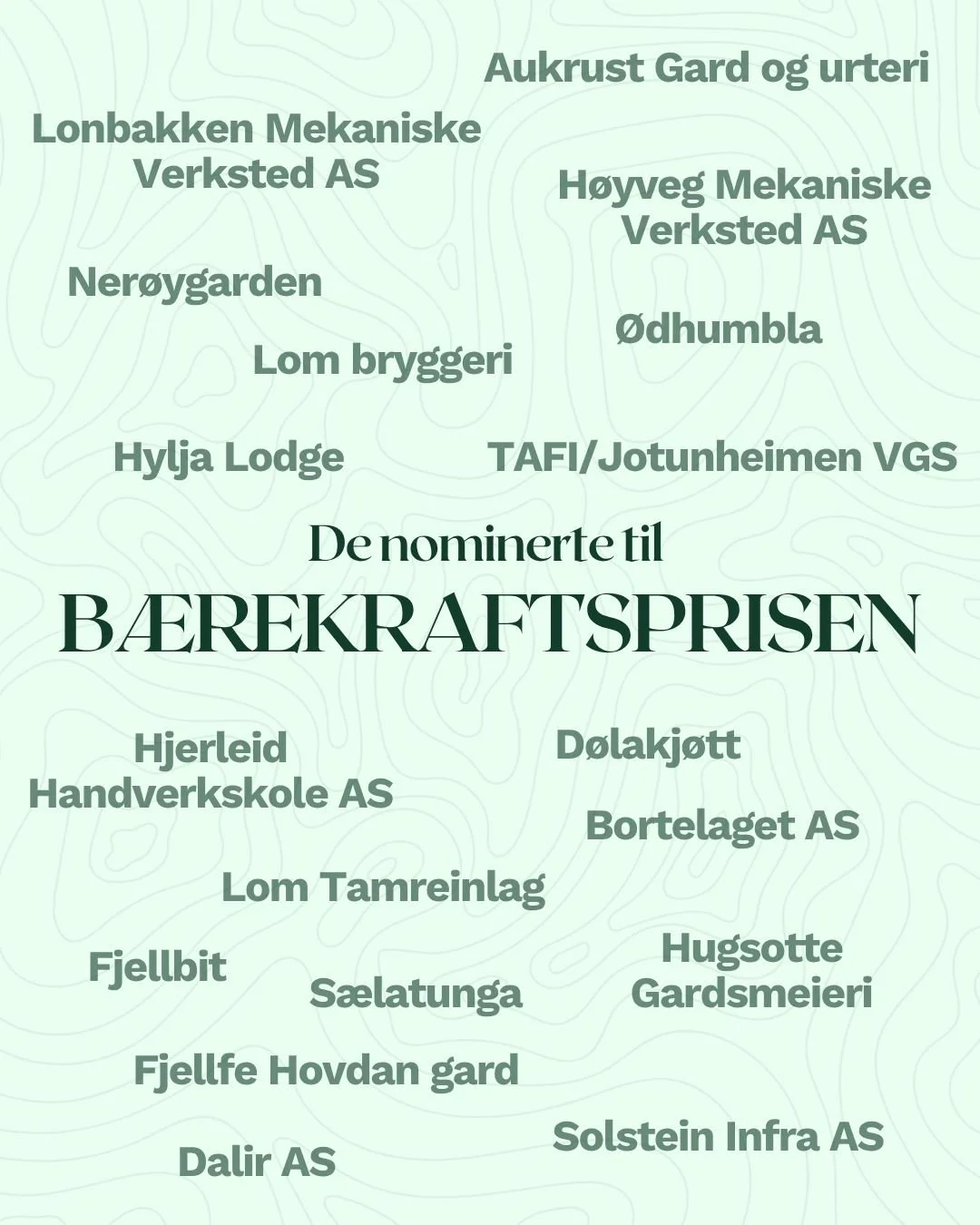 De nominerte til Bærekraftsprisen 2026!