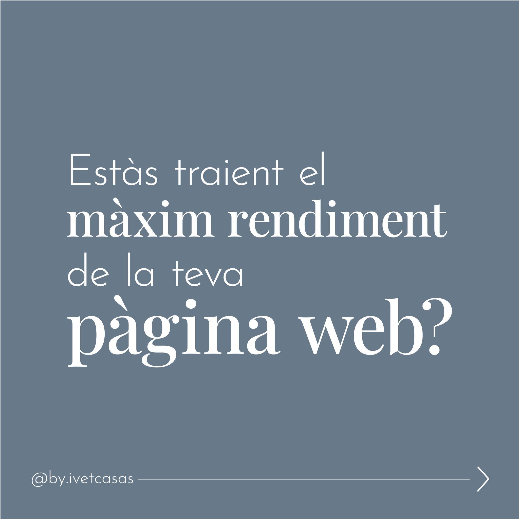 Tens una p&agrave;gina web pel teu negoci, per&ograve; no t'est&agrave; donant els resultats que esperaves?

Si vols optimitzar la teva web per atreure nous visitants i millorar el teu missatge online puc ajudar-te! Posa't en contacte amb mi a trav&e