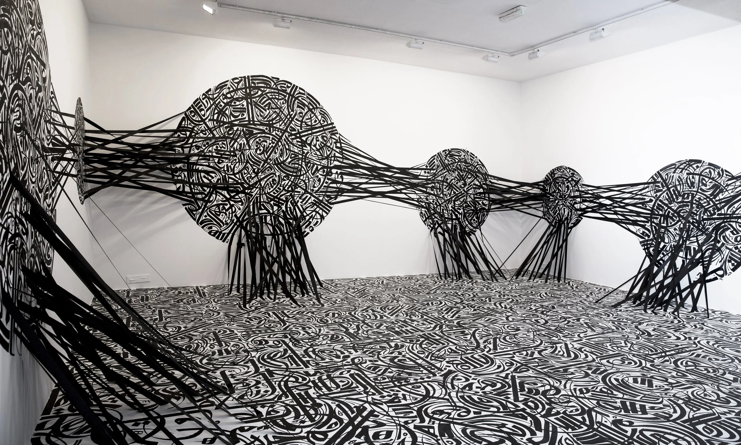 Sasan Naserinia iranian Artist Calligraphy Wall painting conceptual abstract minimalism art