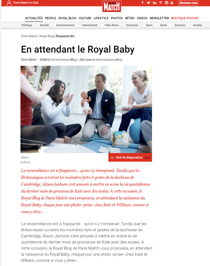 Paris Match Wills and Kate Royal Baby