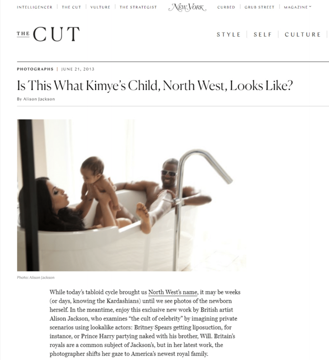 The Cut Kim and Kanye Baby