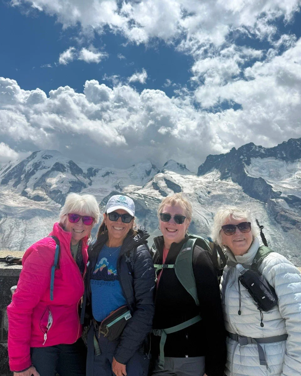 Our client Jeanne has sent in this lovely photo and feedback from her group's trip to the Bernese Oberland and Zermatt 😁⛰️🥾☀️
"It has been nothing short of amazing! ... You helped us immensely. The hikes were hard but the scenery was worth eve