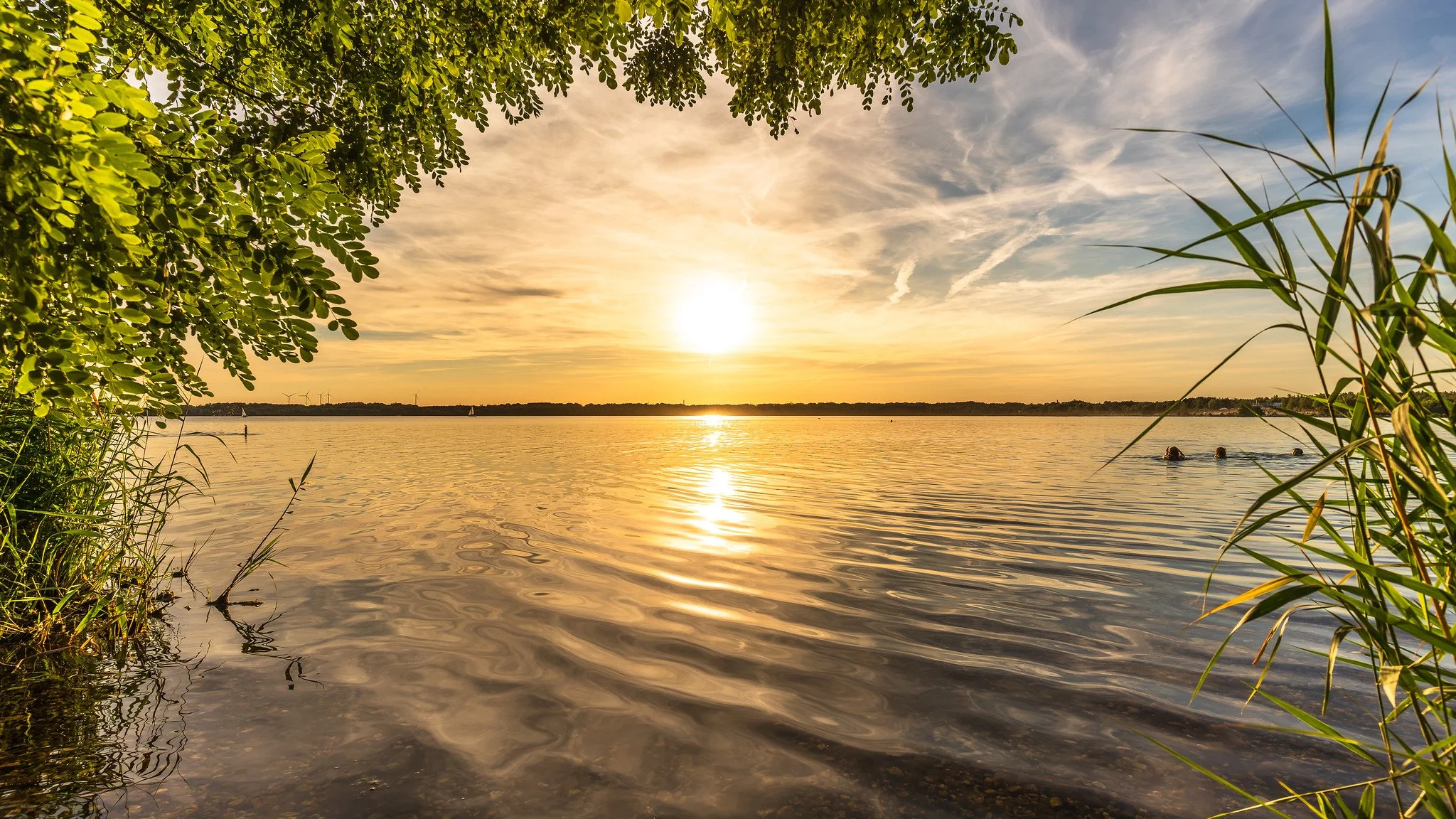 Sunset at the Cospudener Lake III