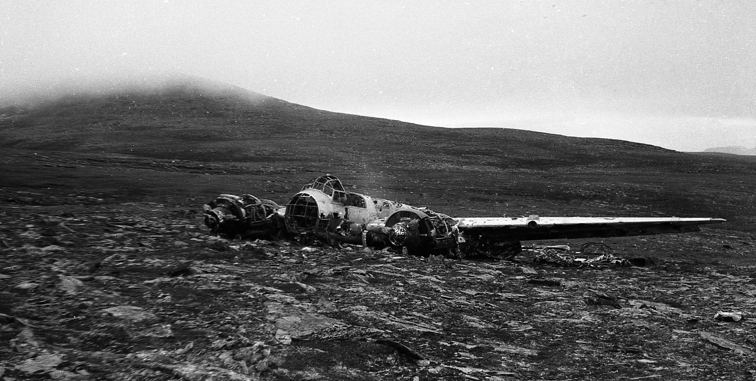 Ju 88 wreck on Gardevarre, 1976