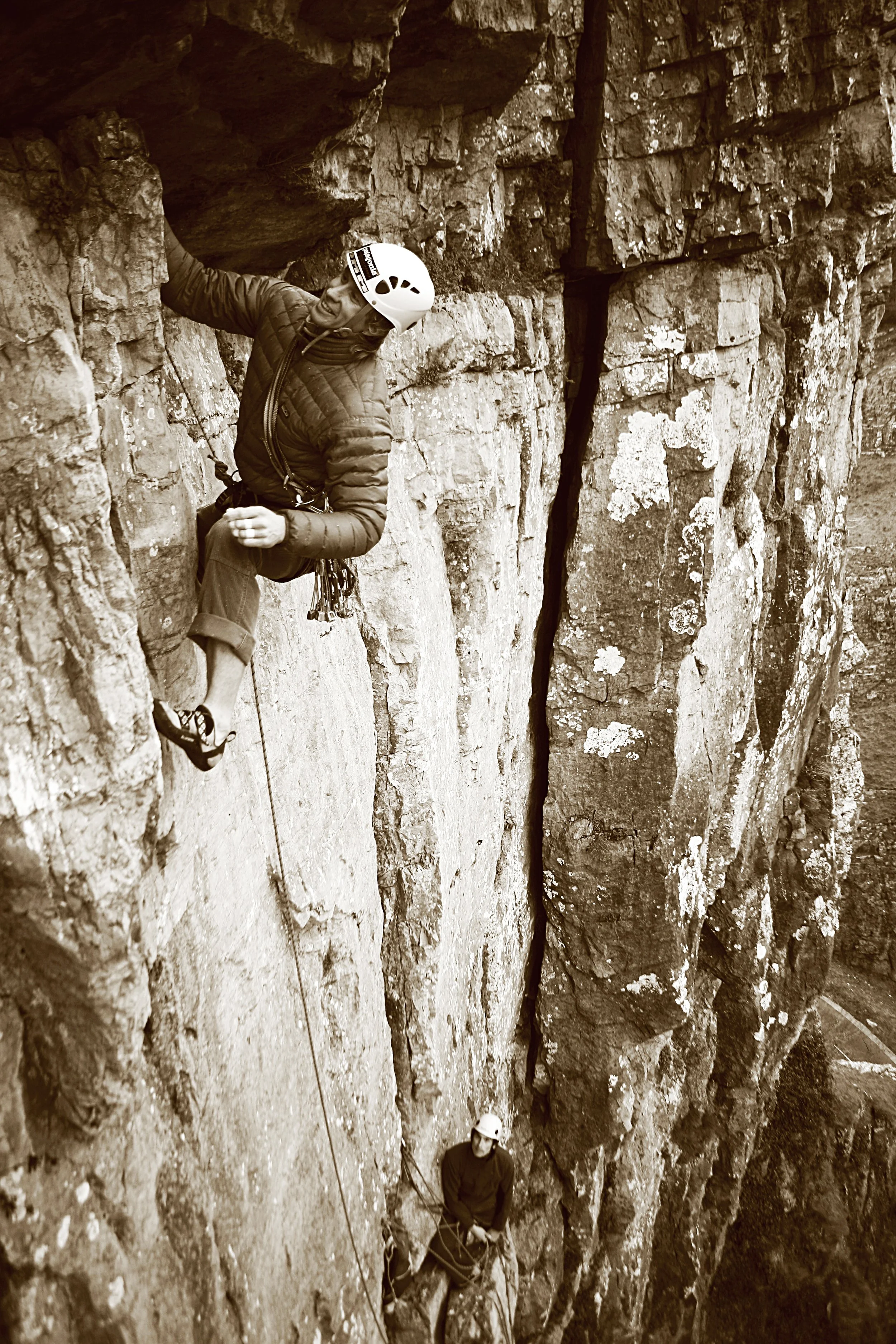 Early routes like the famed Coronation Street, climbed by Chris Bonington in 1965 with the personal approval of the Marquis of Bath, remain among the finest in the gorge. ‘The Street’ is a free route, but many of the steepest bastions were climbed wi