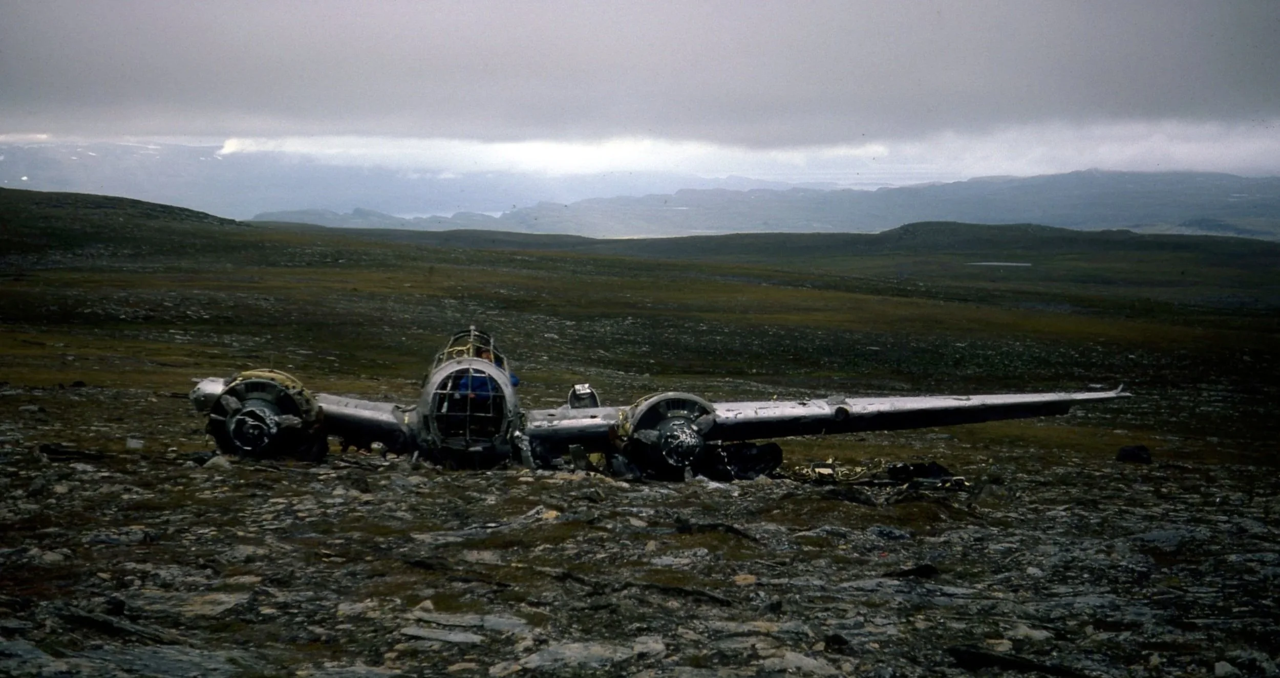 Ju 88 wreck on Gardevarre, 1976