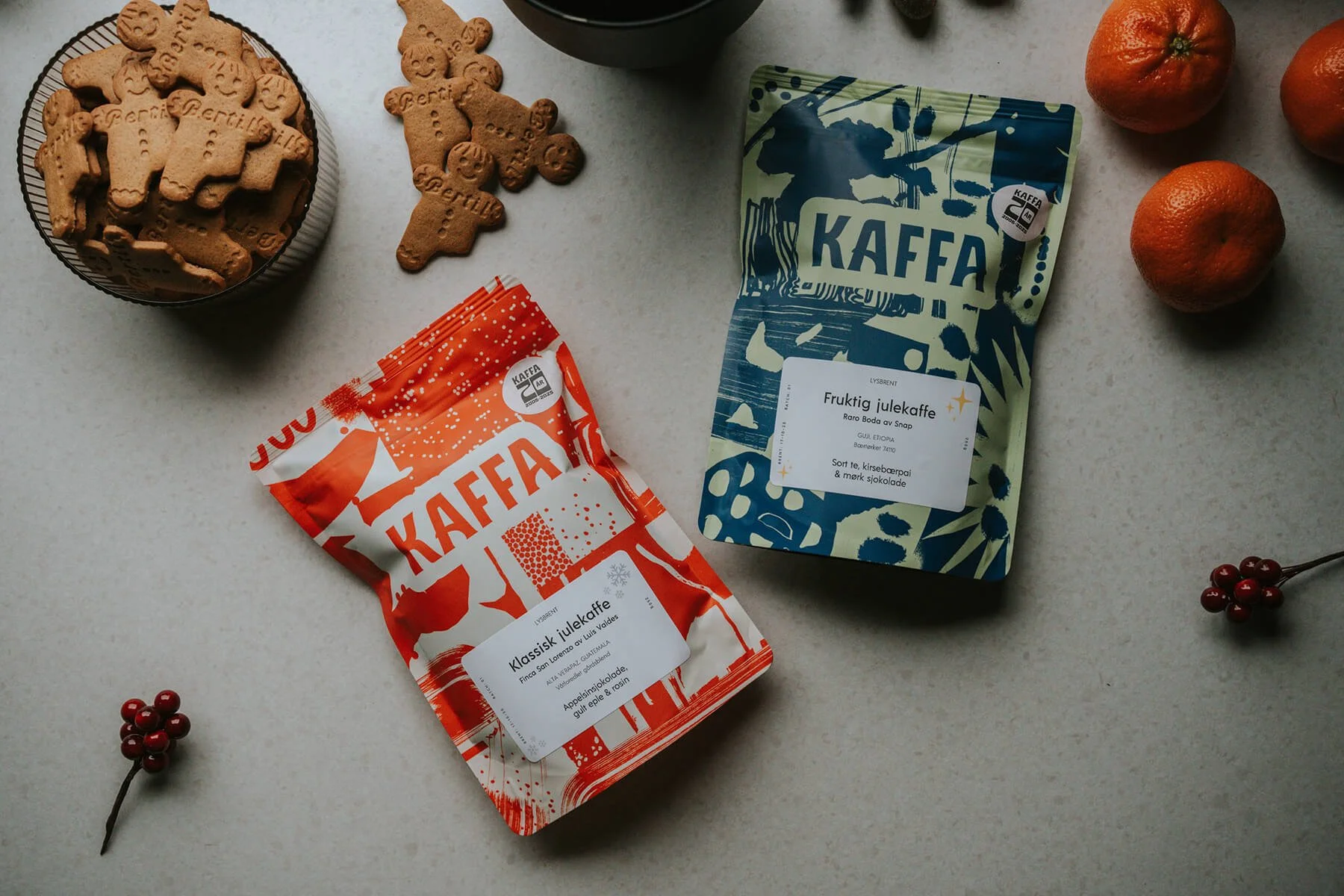 Kaffeposer og utstyr fra Kaffa presentert på Oslos Supermarked.