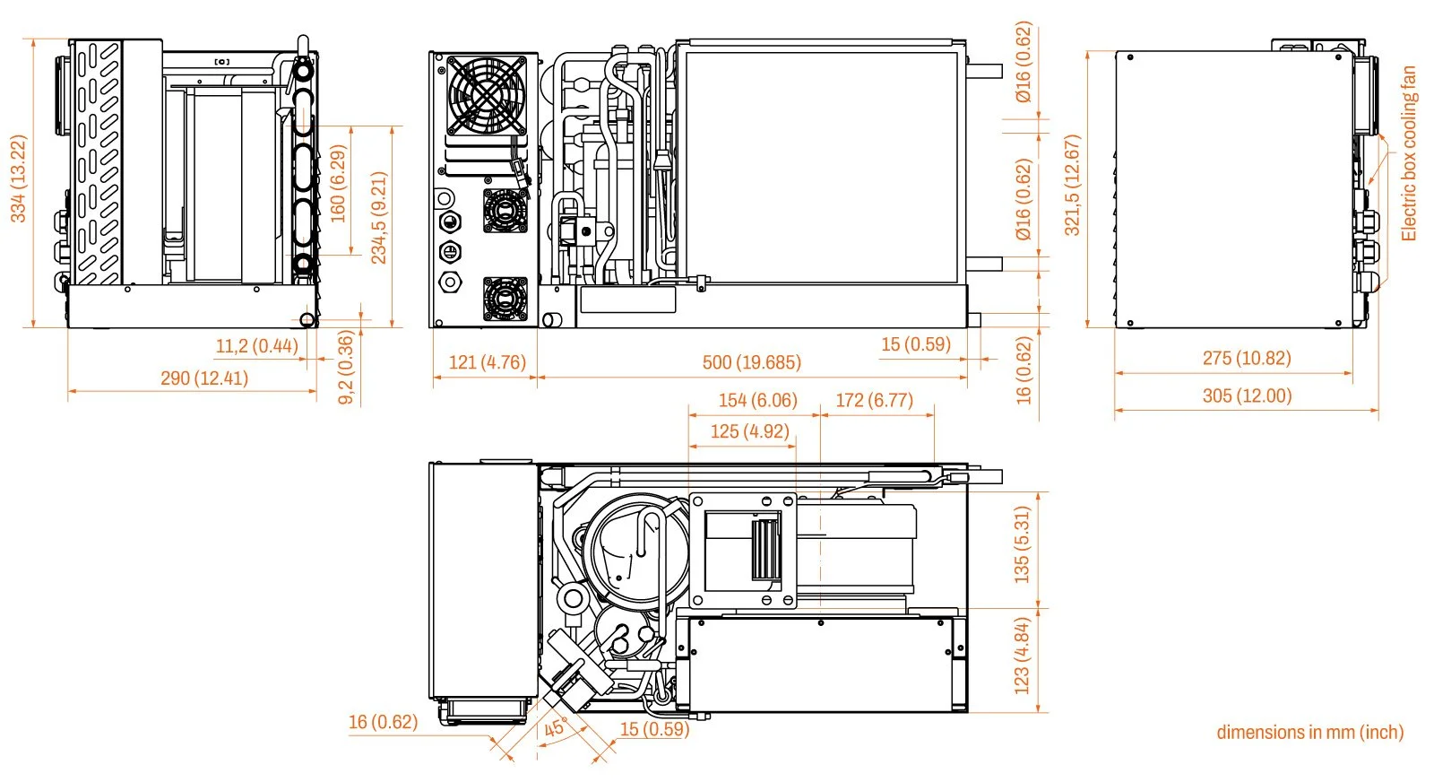 Frigomar SCU16 Dimensions