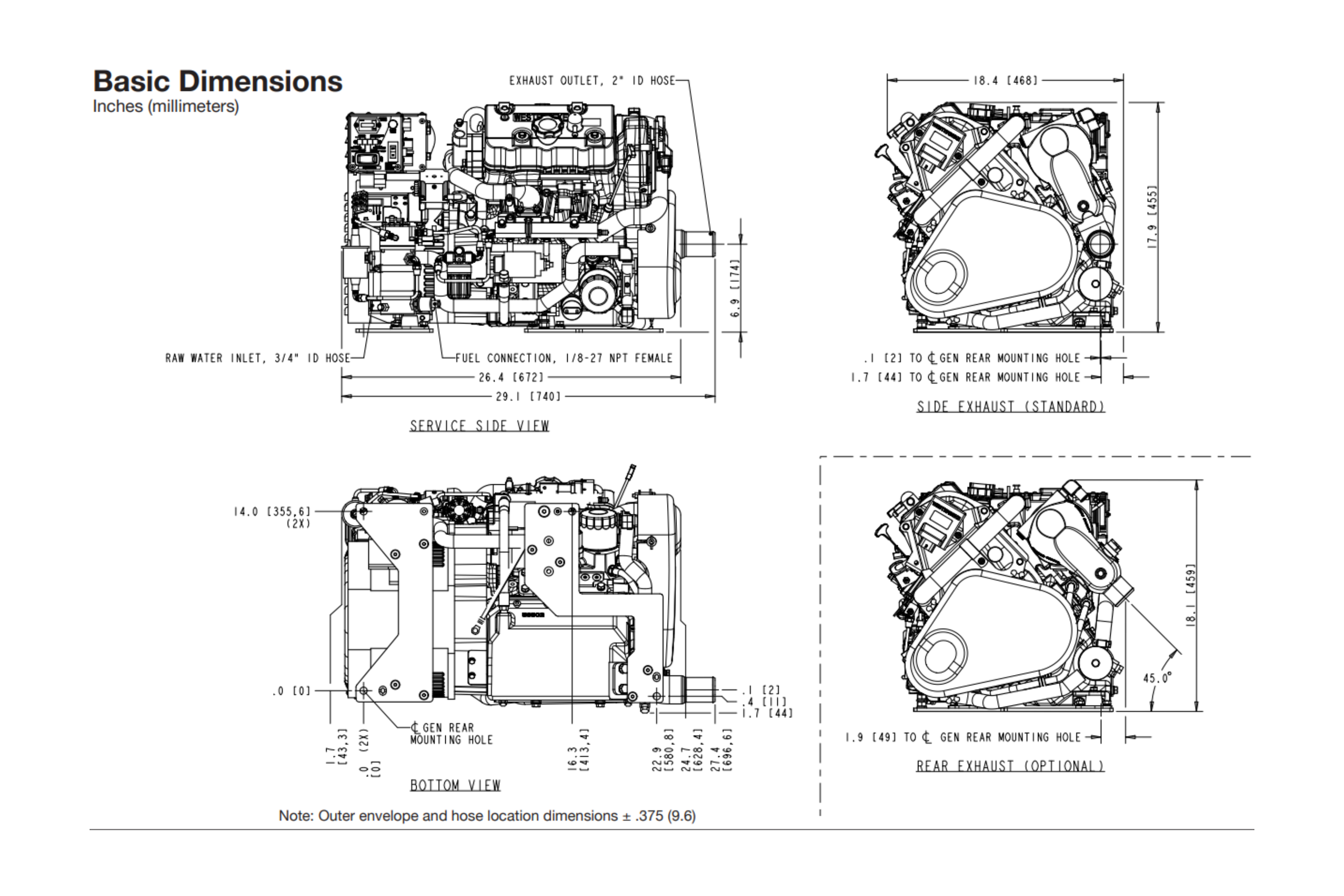 Westerbeke 4.2 Dimensions