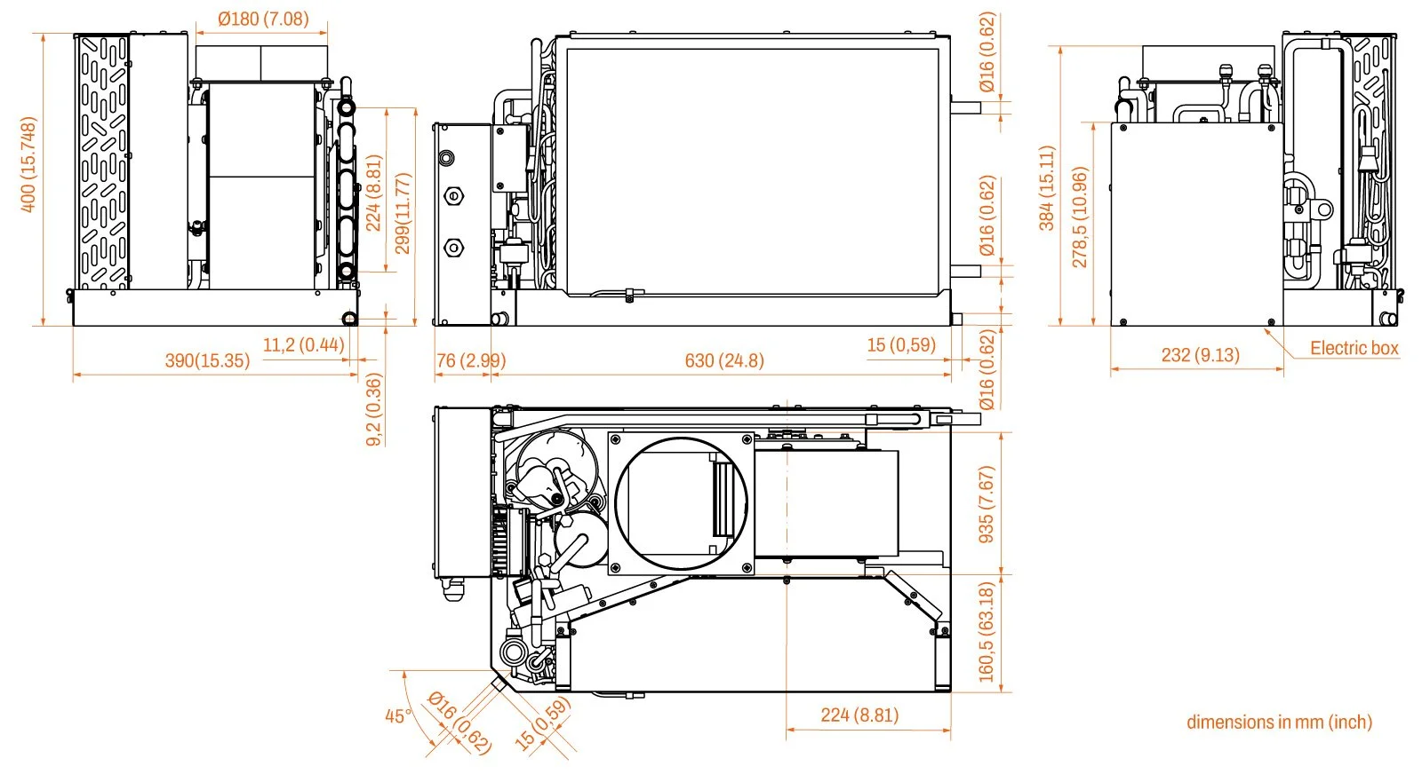 Frigomar SCU24 Dimensions