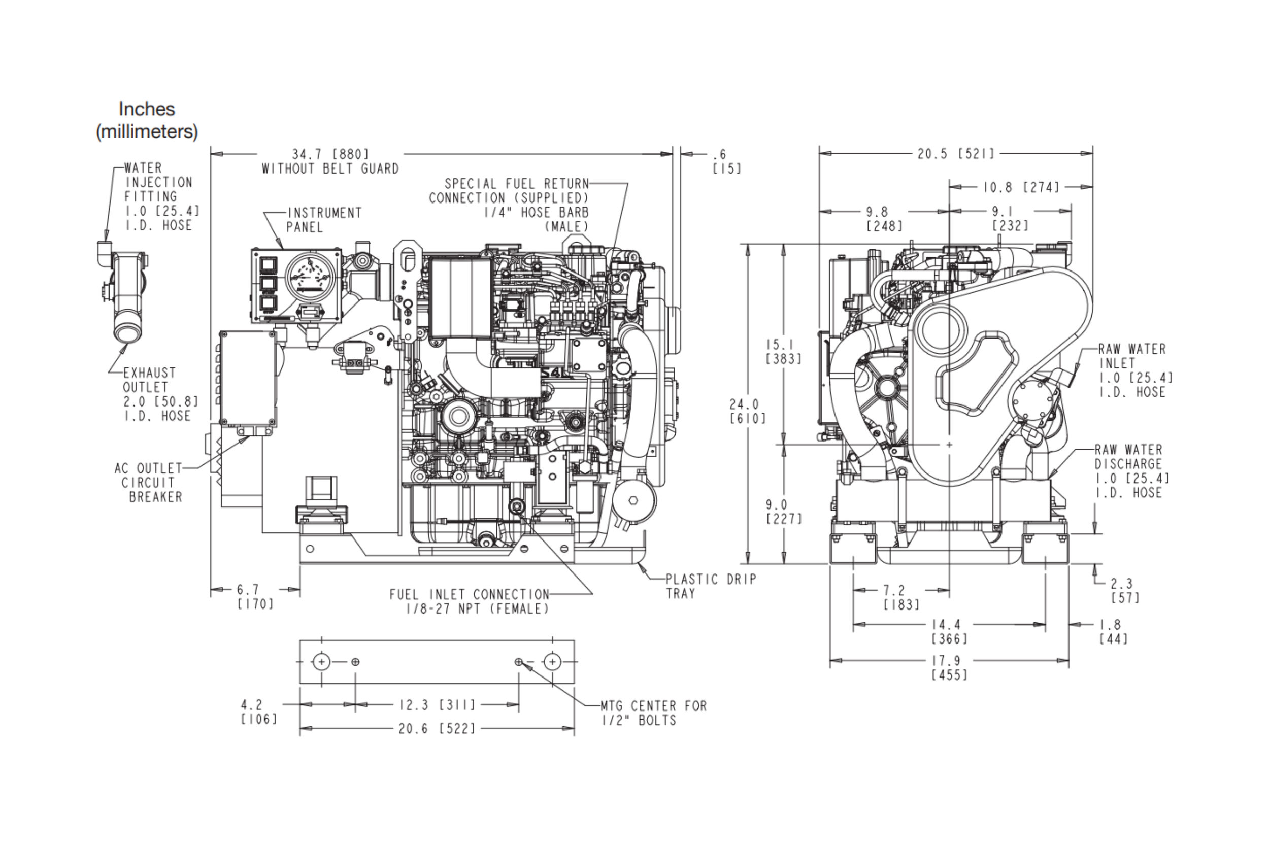 Westerbeke 12.0 Dimensions
