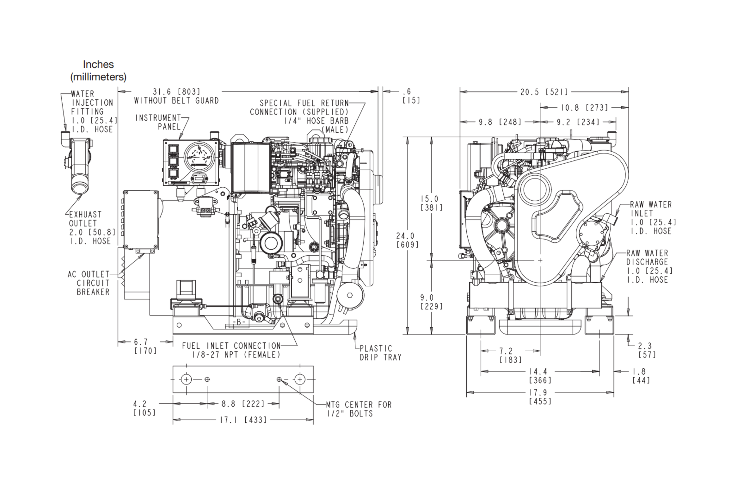 Westerbeke 7.5 Dimensions
