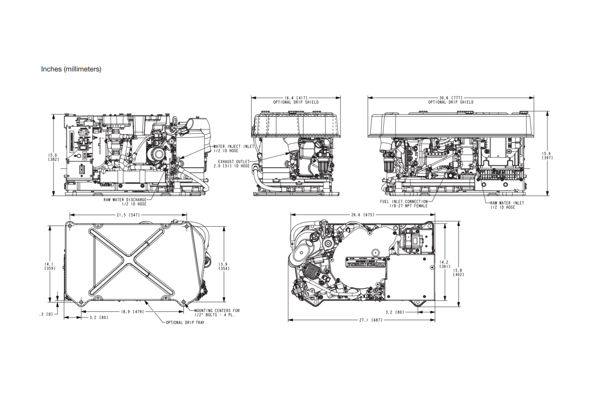Westerbeke 3.5 Dimensions