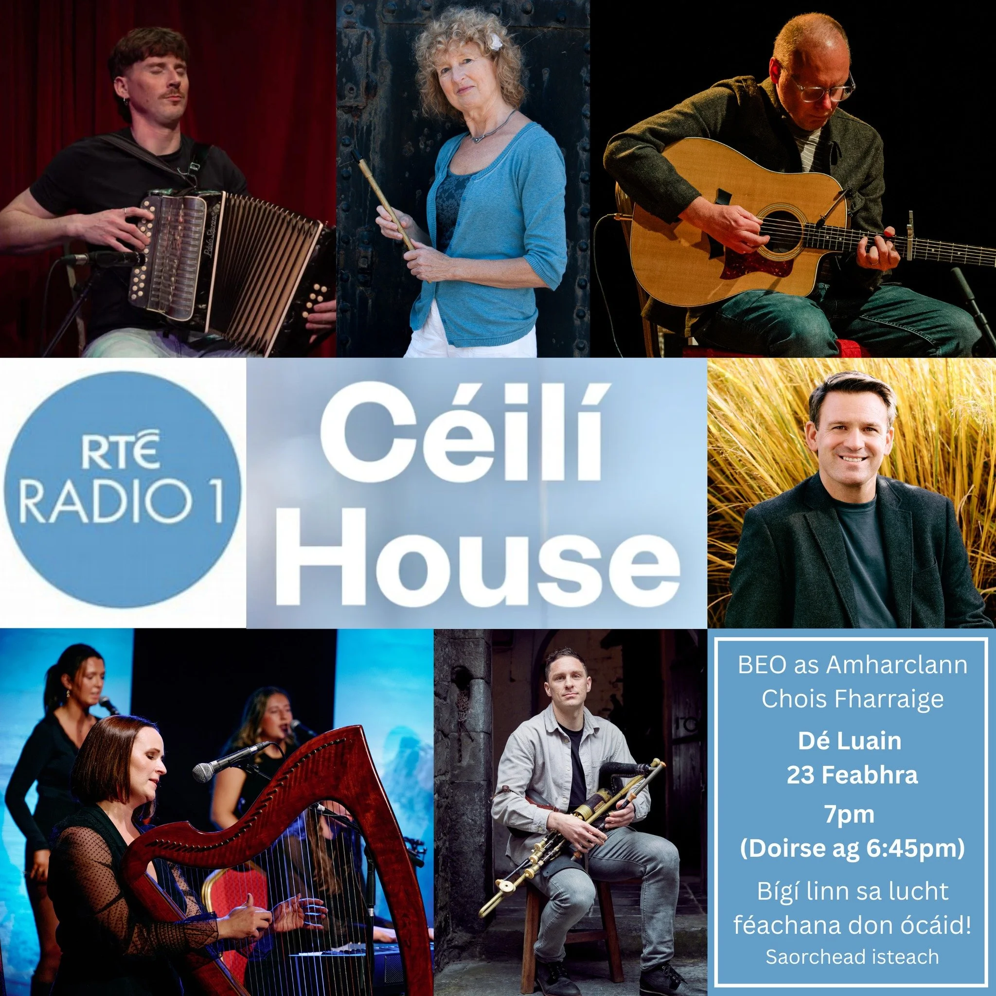 Beidh C&eacute;il&iacute; House ag taifeadadh in Amharclann Chois Fharraige D&eacute; Luain 23 Feabhra - b&iacute;g&iacute; linn sa lucht f&eacute;achana don &oacute;c&aacute;id!

Curtha i l&aacute;thair ag Tristan Rosenstock, beidh scoth an cheoil a