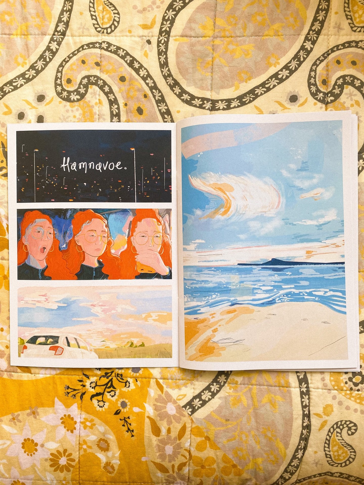 &lsquo;Hamnavoe&rsquo; one from the archives , 2021. 
.
And also probably my last attempt at some sort of sequential illustration. I&rsquo;d love to explore narrative illustration like this again, telling stories about people in place in this way. 
.