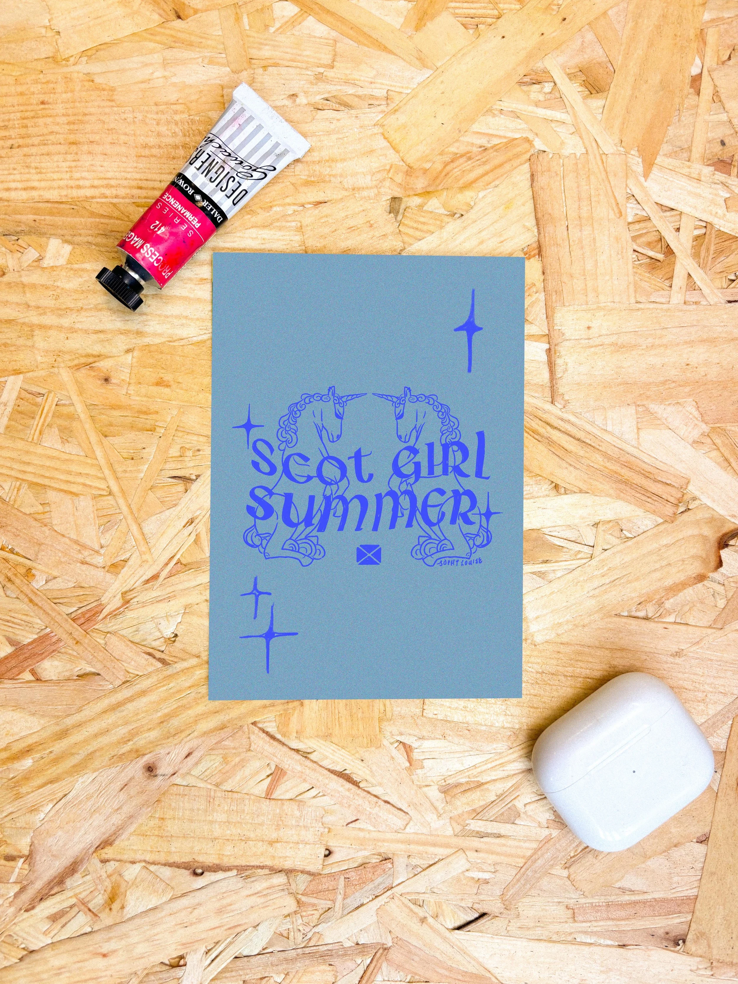 Scot Girl Summer Postcard