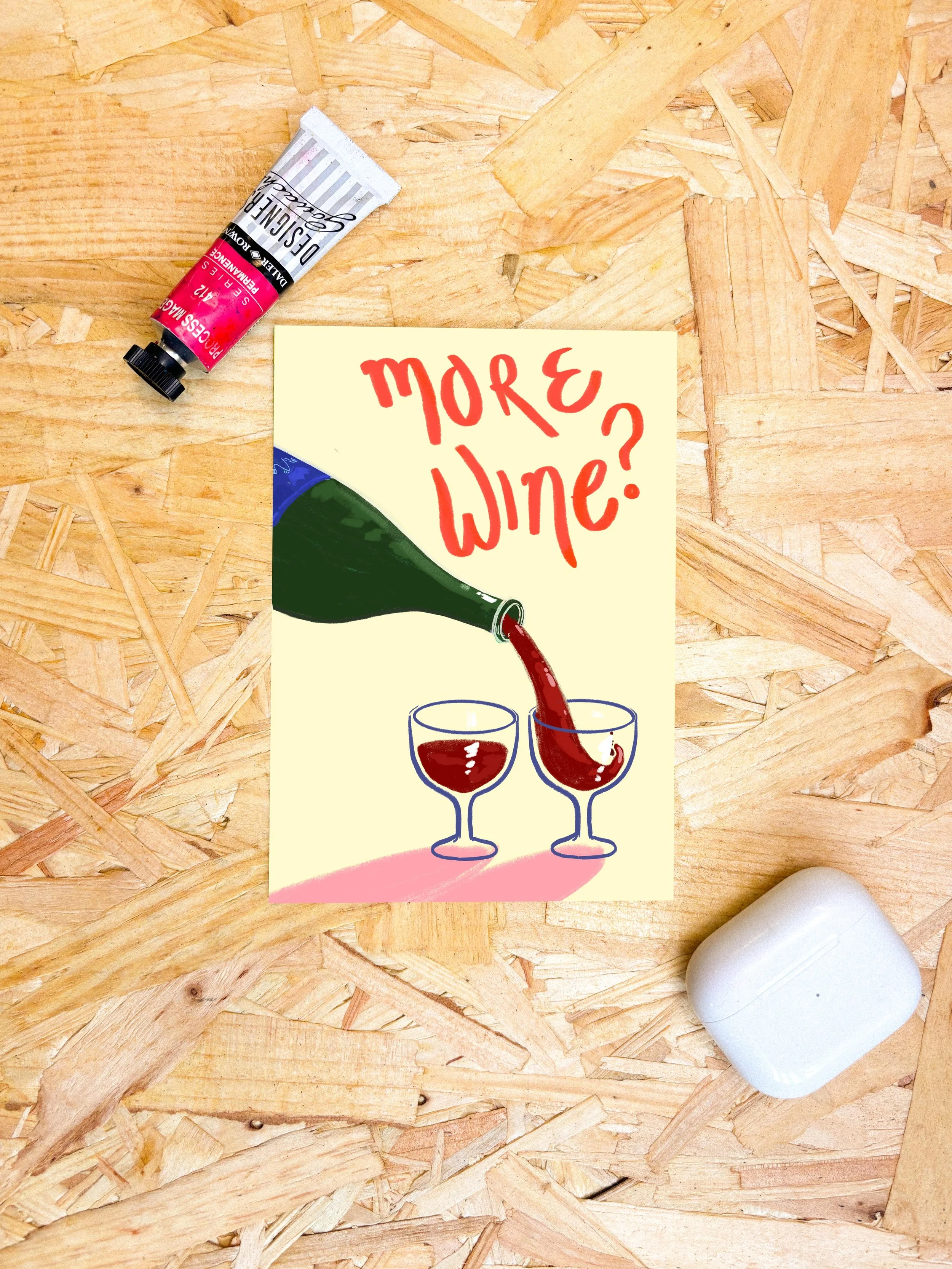 More Wine Postcard