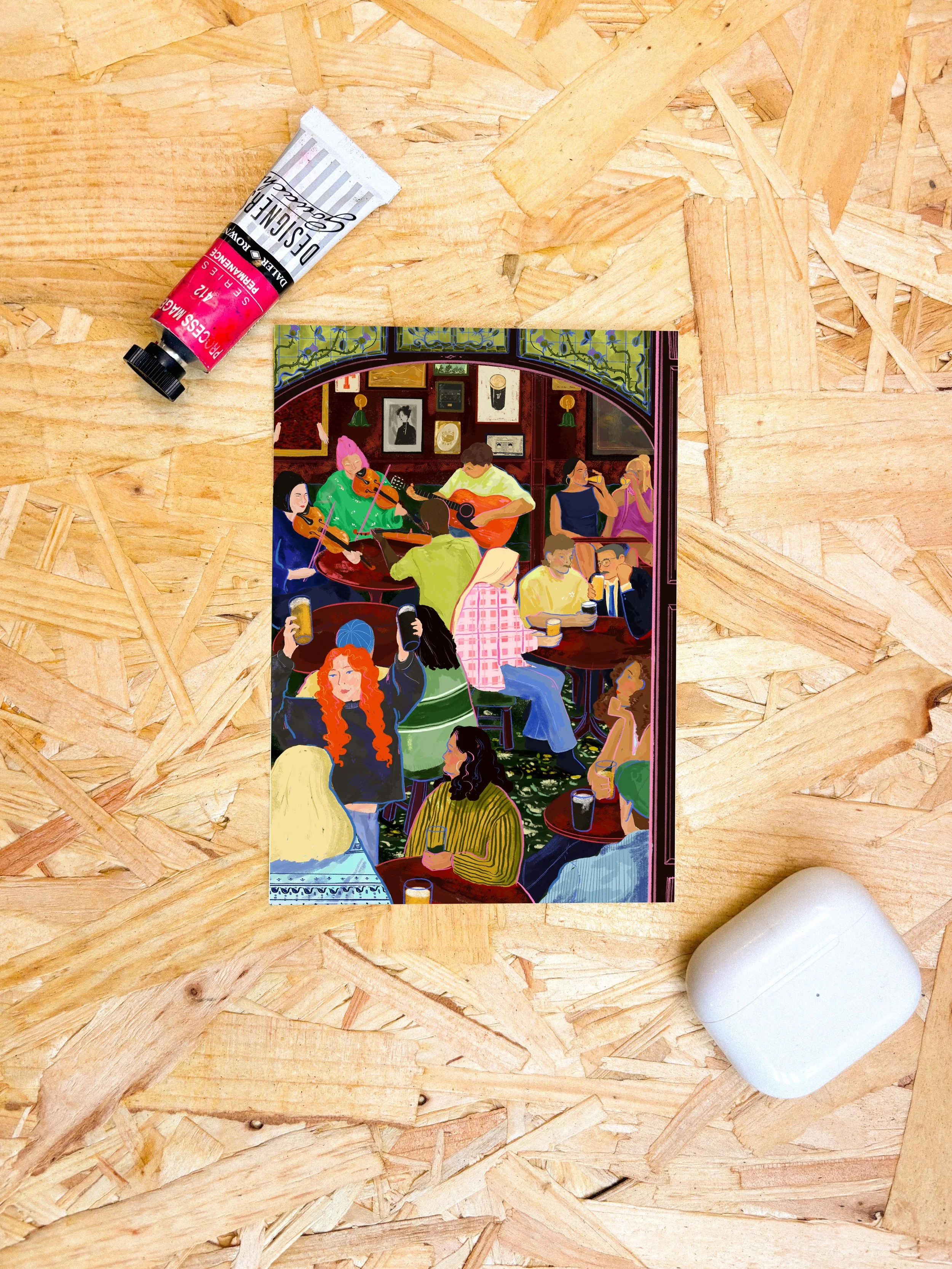 Pub Session Postcard