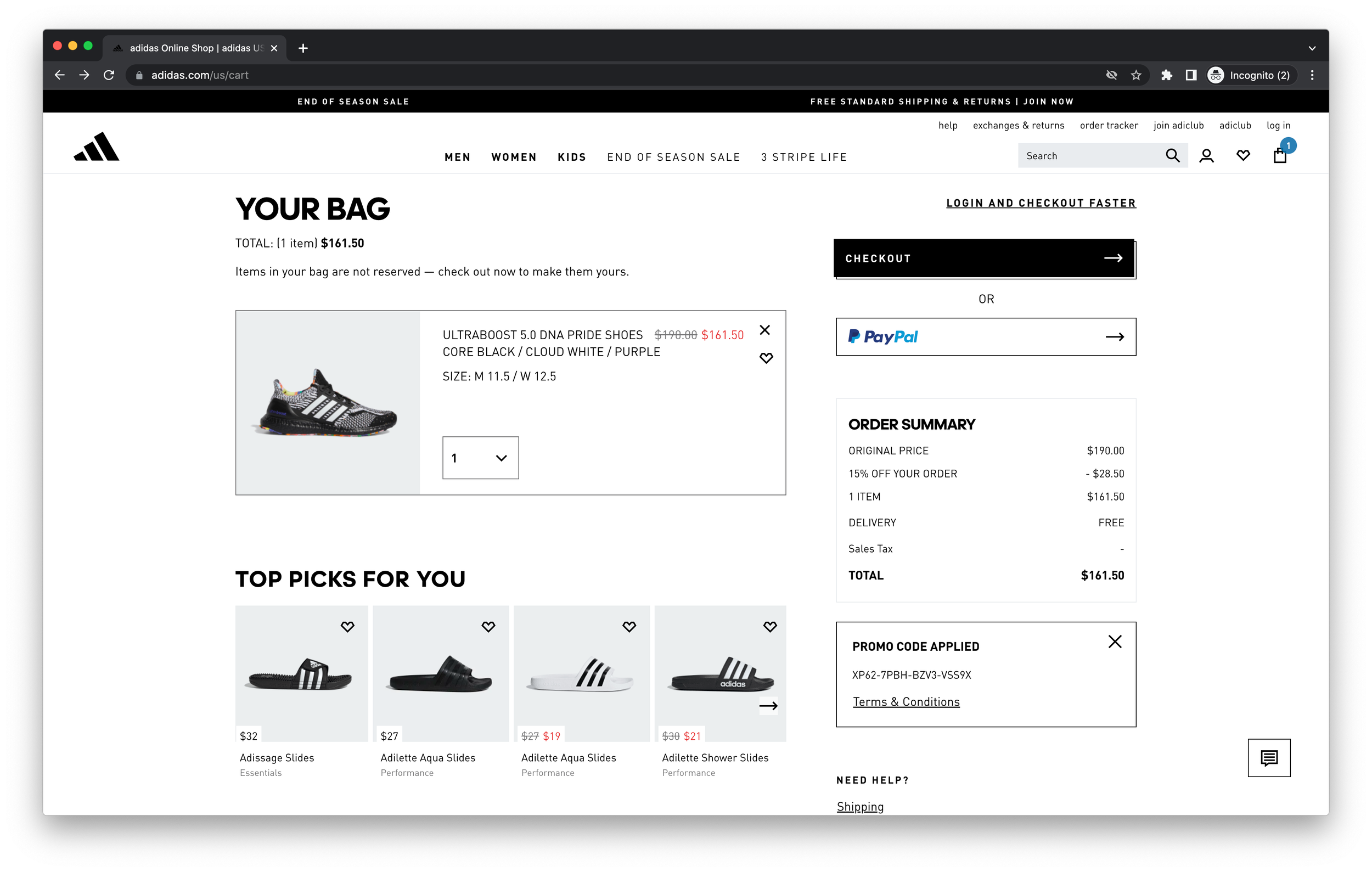 Example of Promo Code Abuse on Adidas