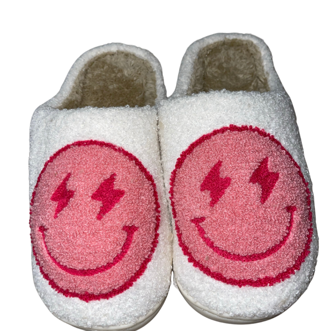Zee Perfect Gift Cozy Lounge Lightning Bolt Smiley Face Slippers.PNG