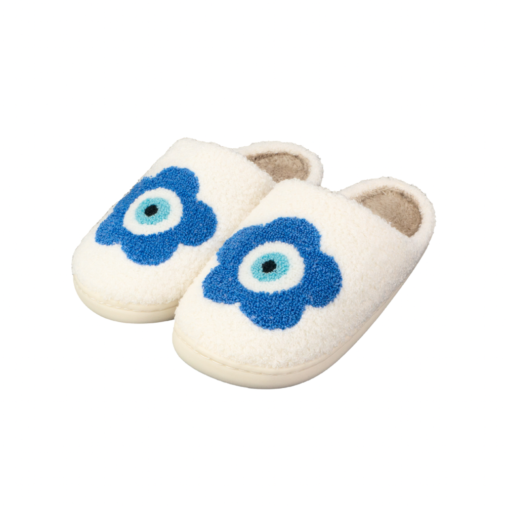 Soft and Cozy Lounge Flower Evil Eye Slippers — Zee Perfect Gift®