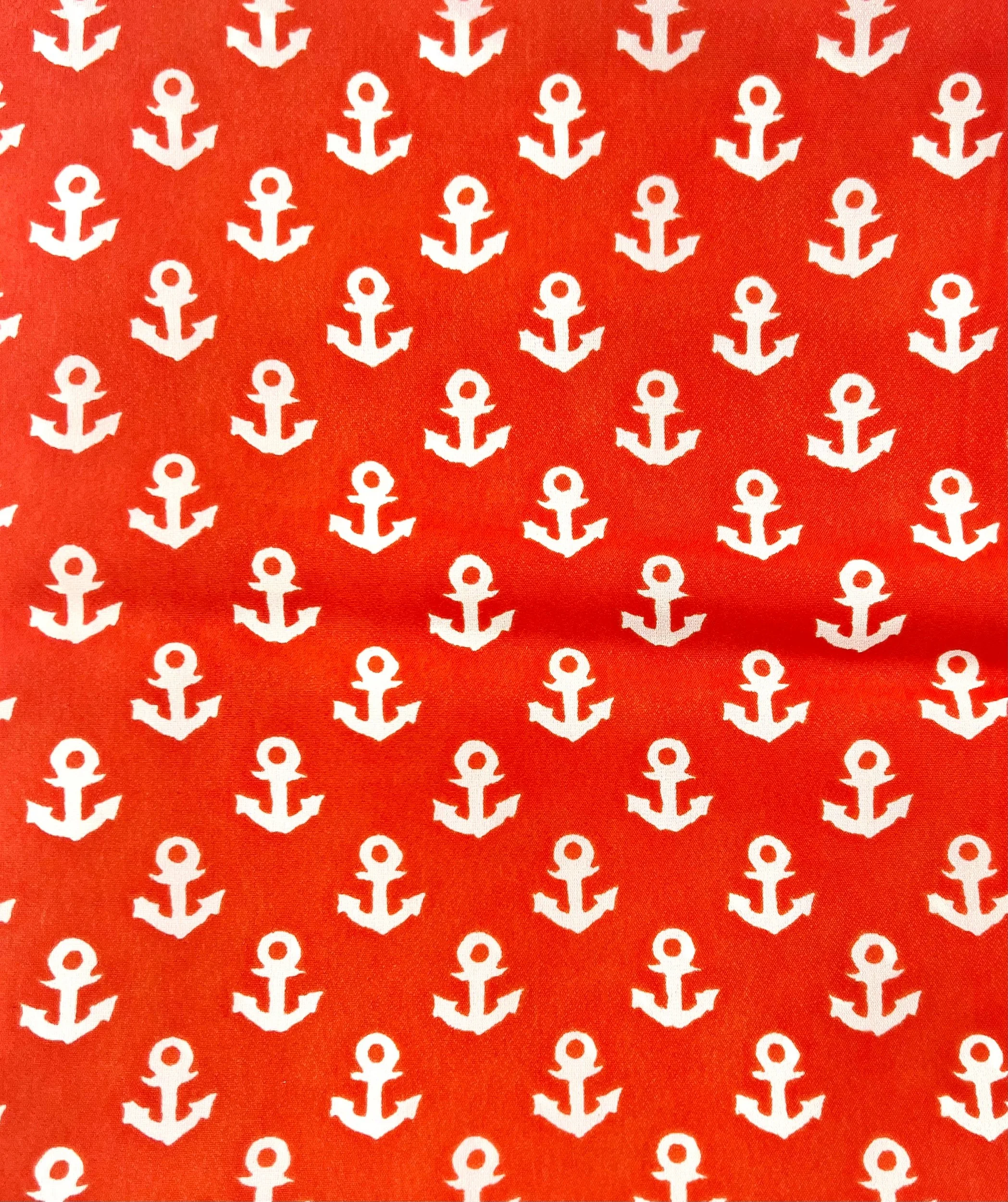 💦 4yds Orange Anchor Crepe