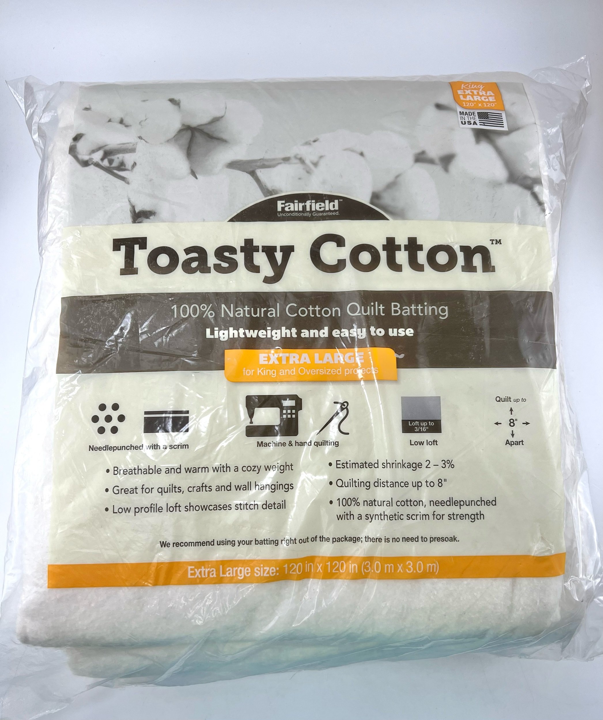 Fairfield Toasty Cotton Quilt Batting