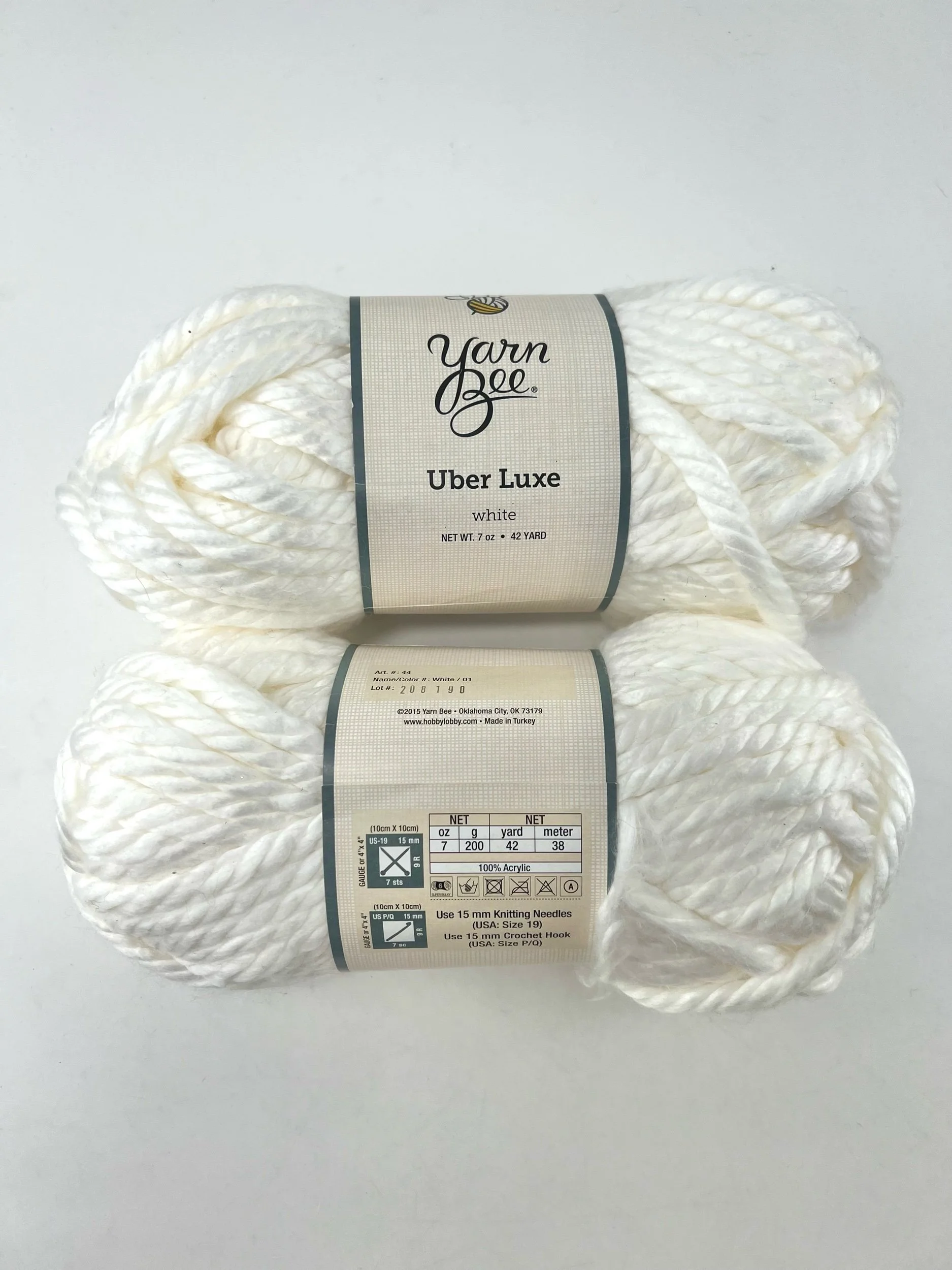 2 Skeins Yarn Bee Uber Luxe Acrylic Yarn