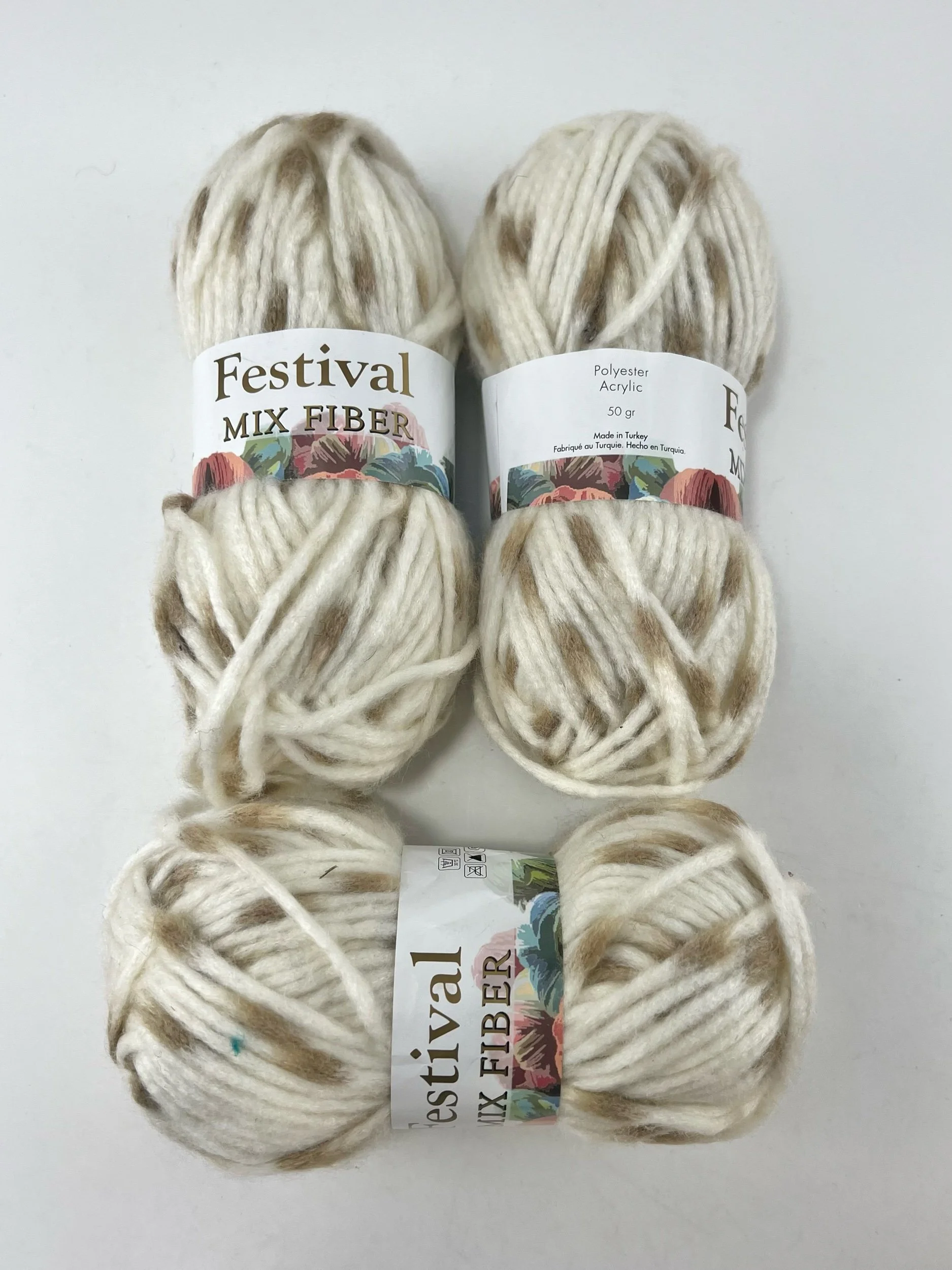3 Skeins Festival Acrylic Yarn