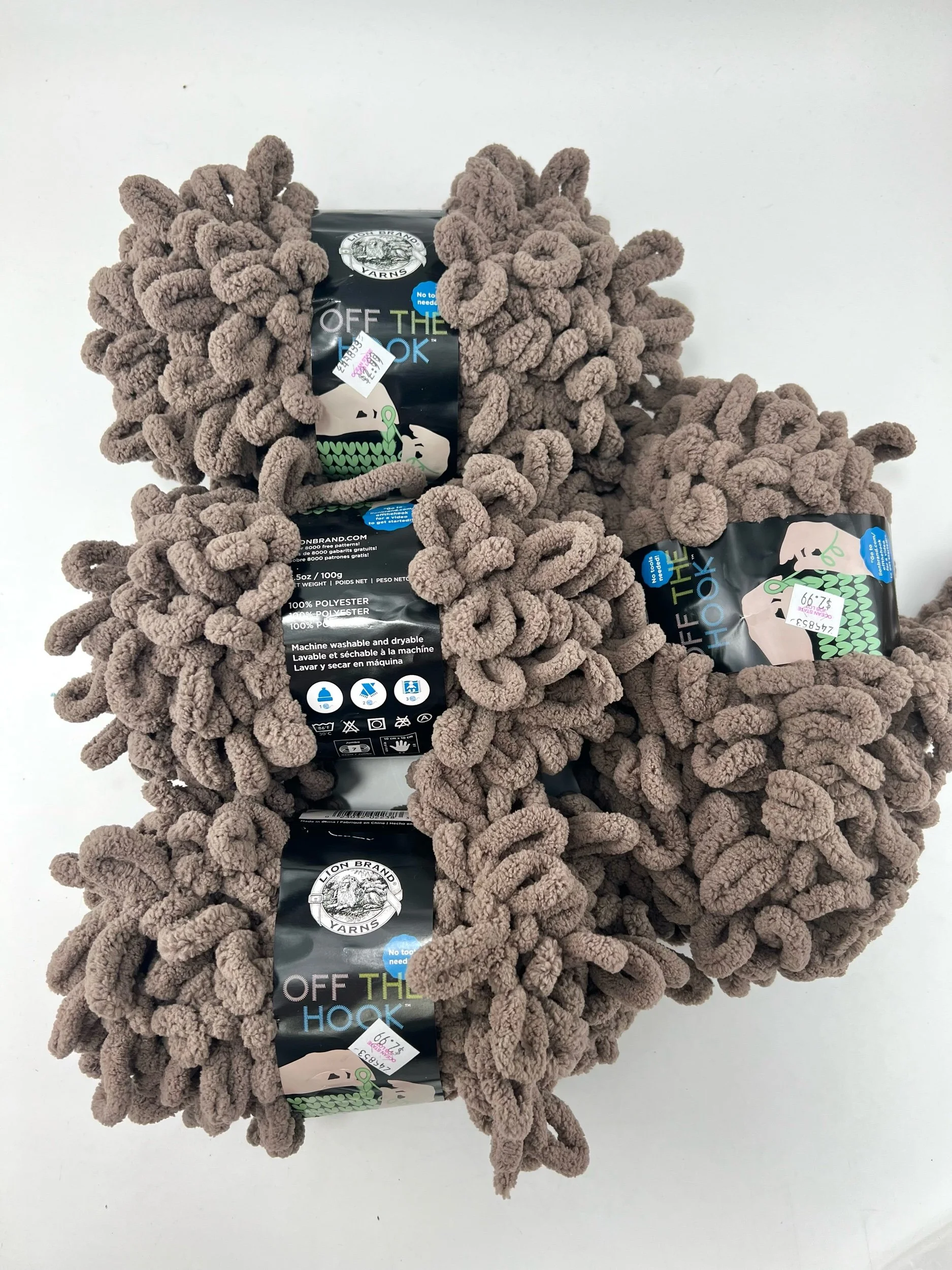 4 Skeins Lion Brand Off The Hook Yarn