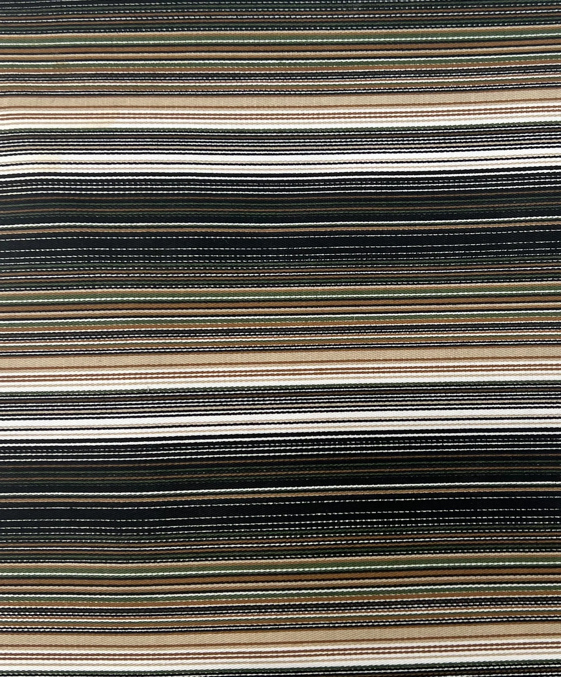 🥝 1 3/4yds Printed Stripe Cotton Twill